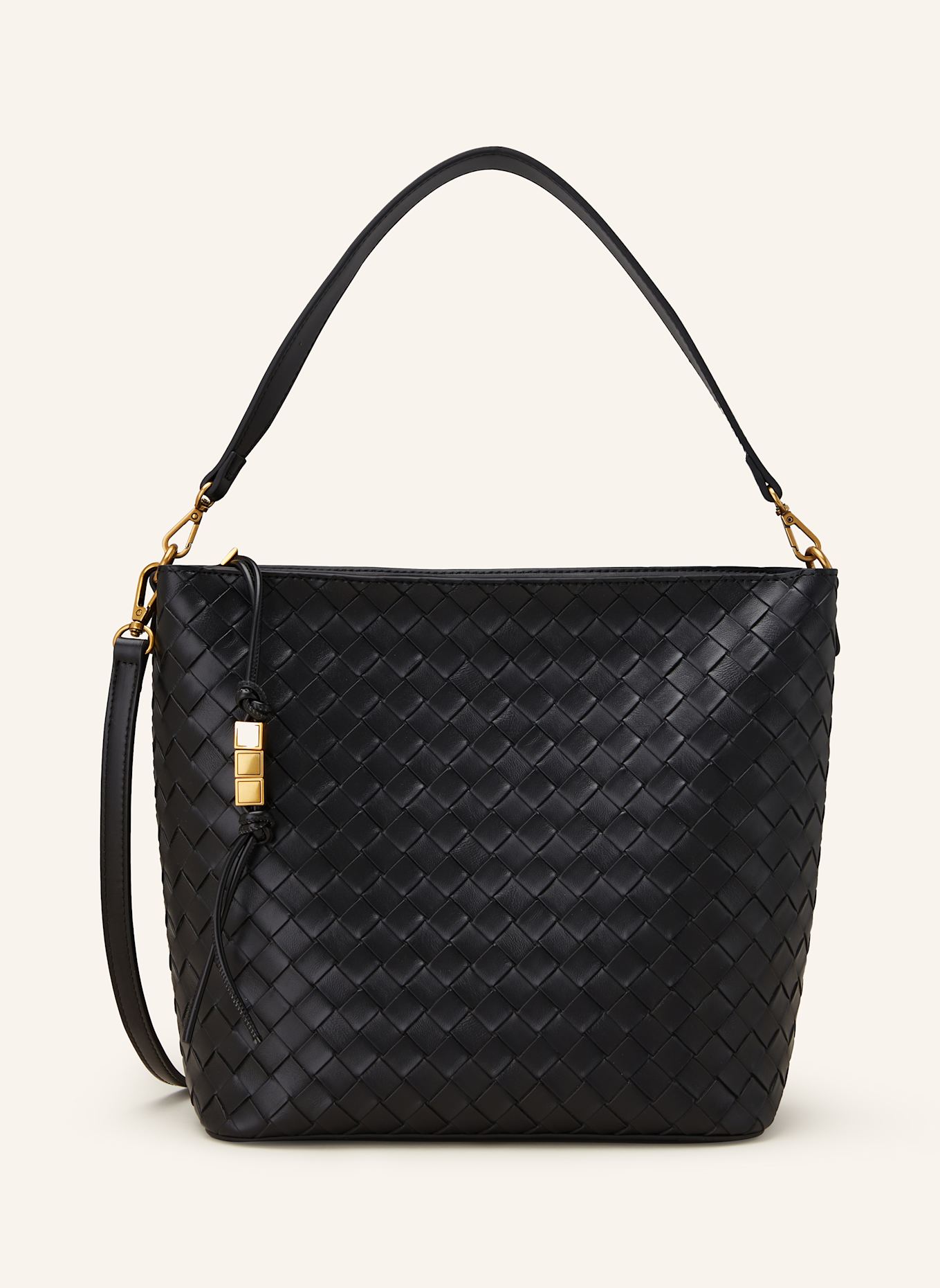 SEIDENFELT Umhängetasche KINNA mit Pouch: SCHWARZ