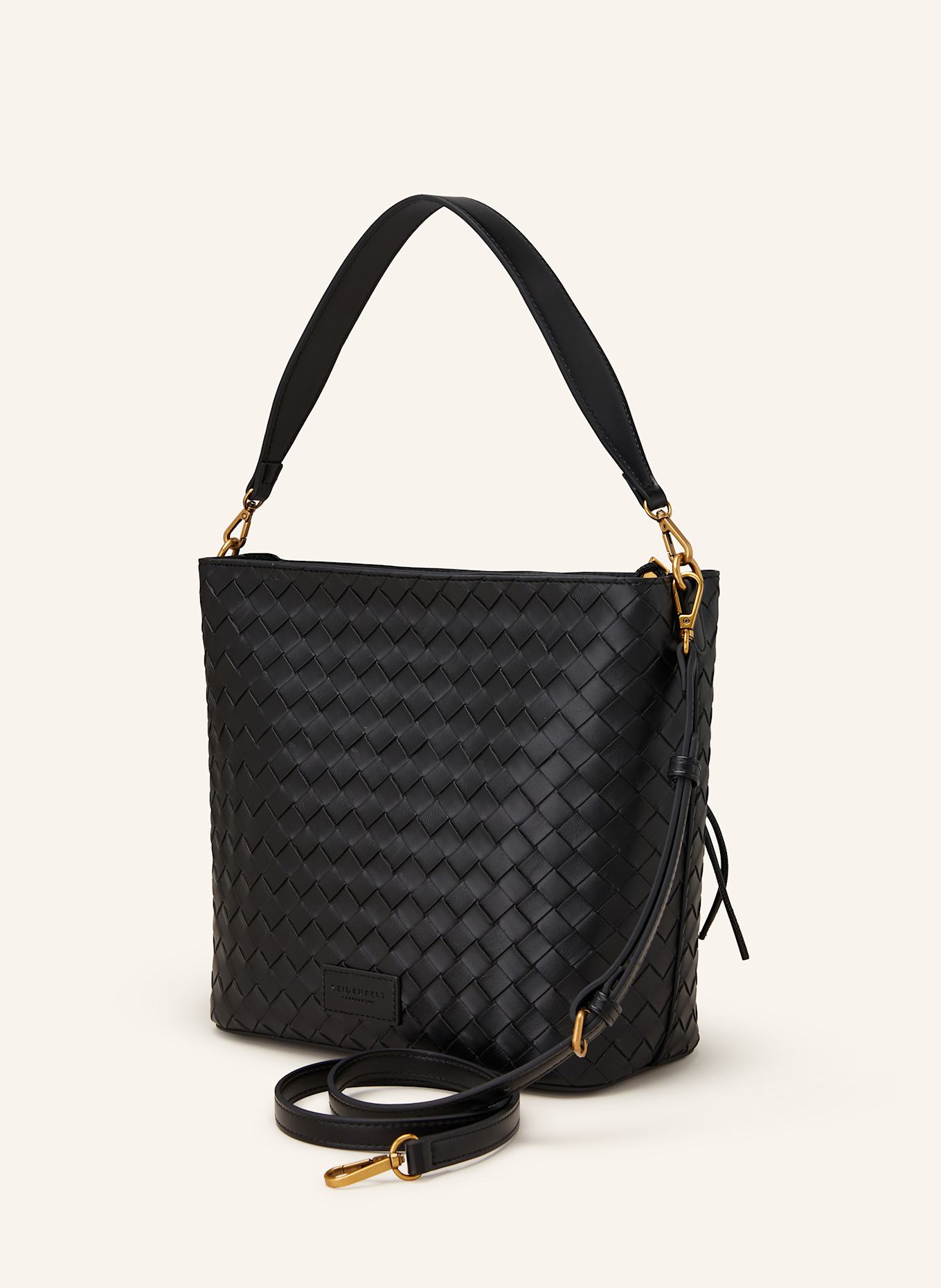 SEIDENFELT Umhängetasche KINNA mit Pouch: SCHWARZ