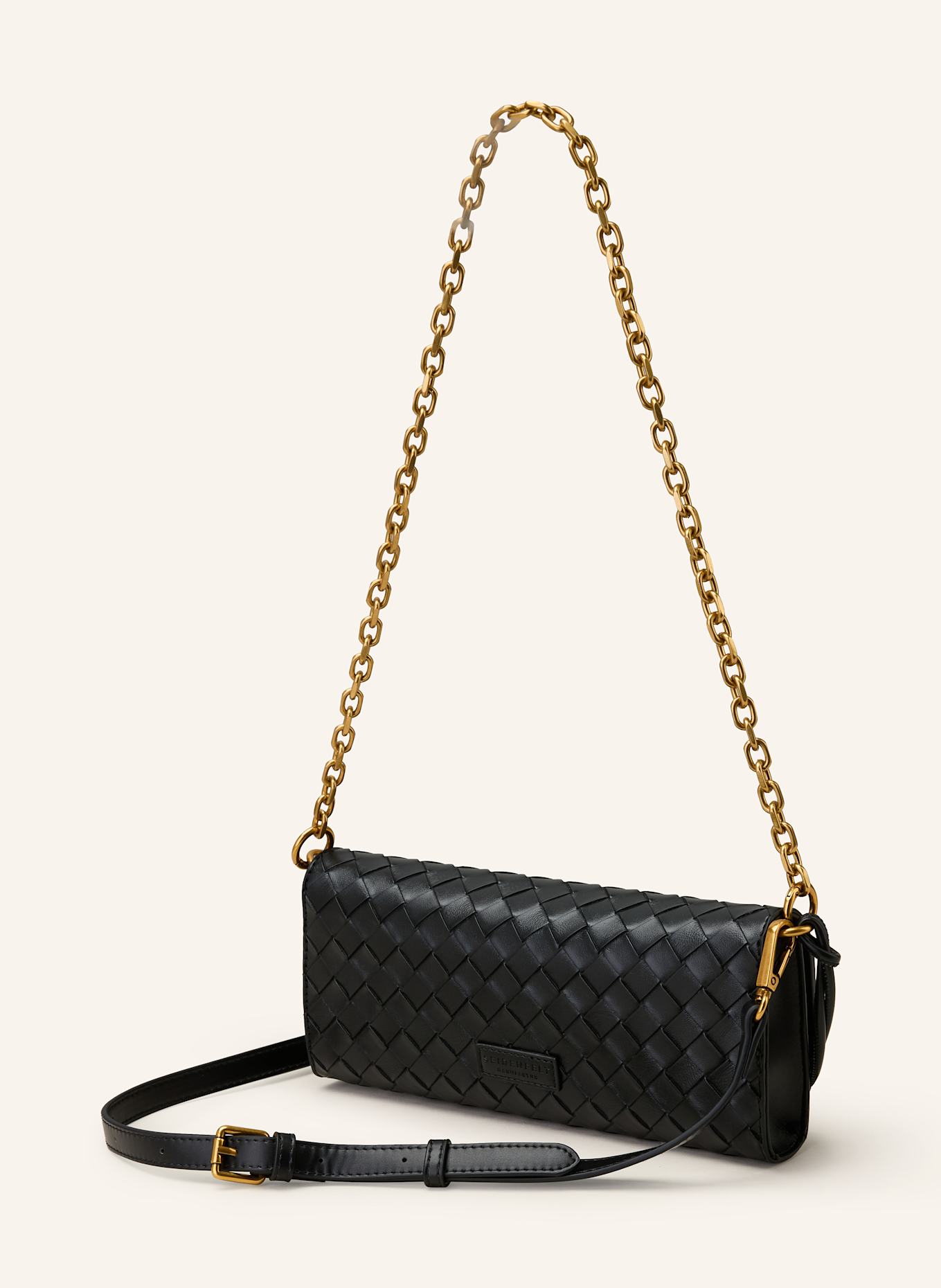 SEIDENFELT Umhängetasche KINNA: SCHWARZ