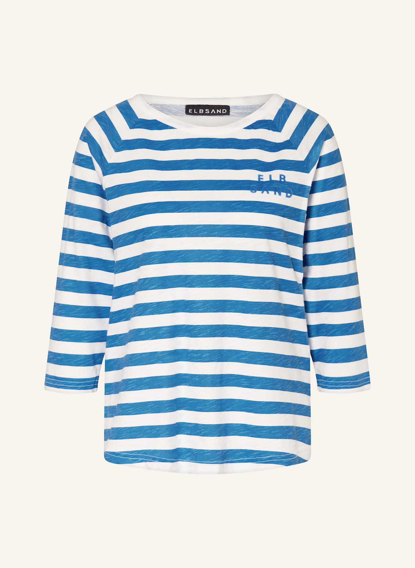 ELBSAND Shirt CELINA mit 3/4-Arm: WEISS/ BLAU
