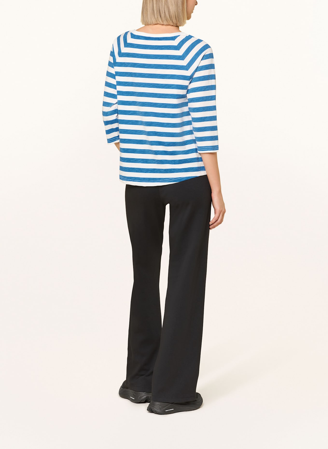 ELBSAND Shirt CELINA mit 3/4-Arm: WEISS/ BLAU