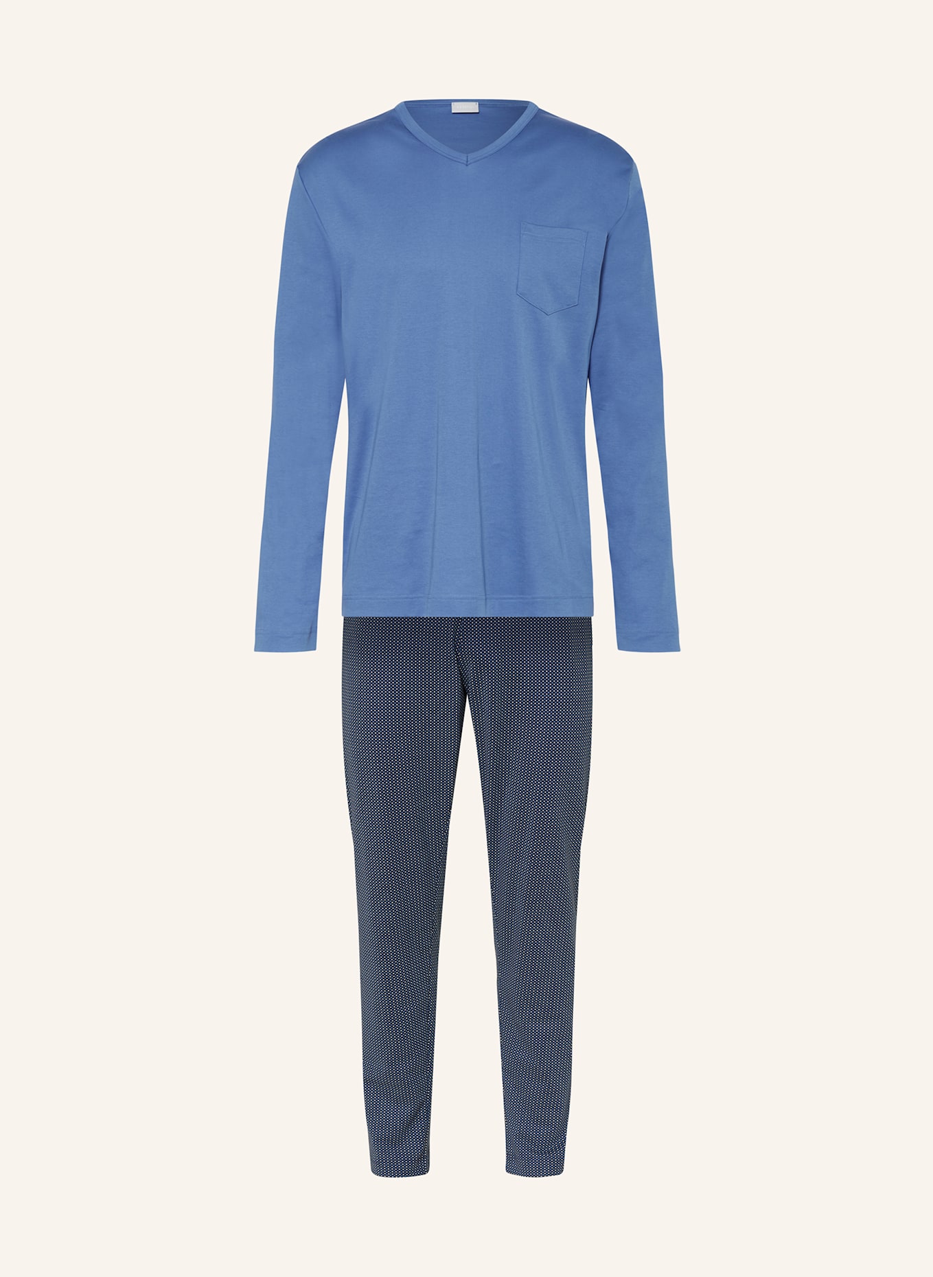 mey Schlafanzug Serie MICRO BLUE: BLAU