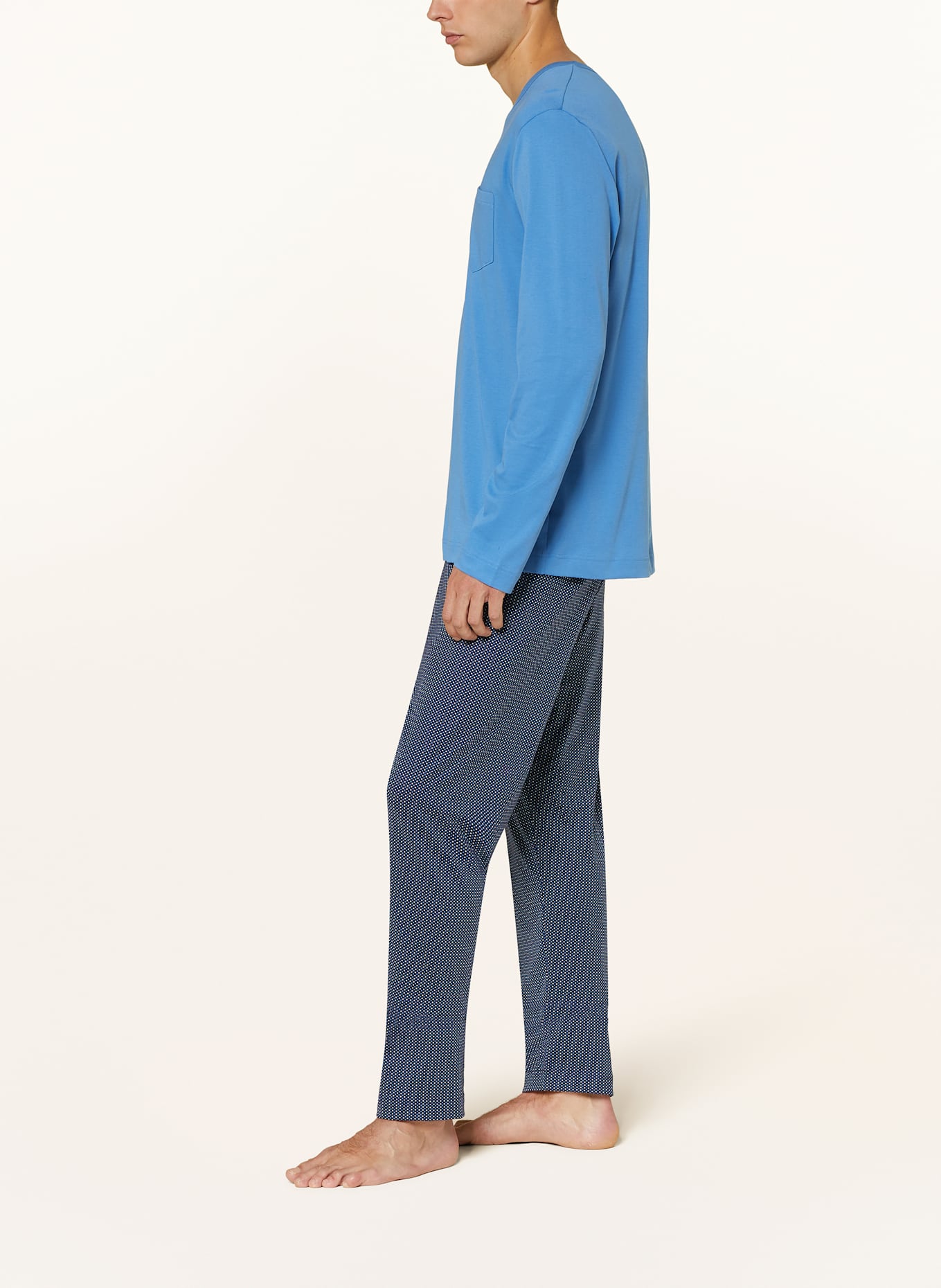 mey Schlafanzug Serie MICRO BLUE: BLAU