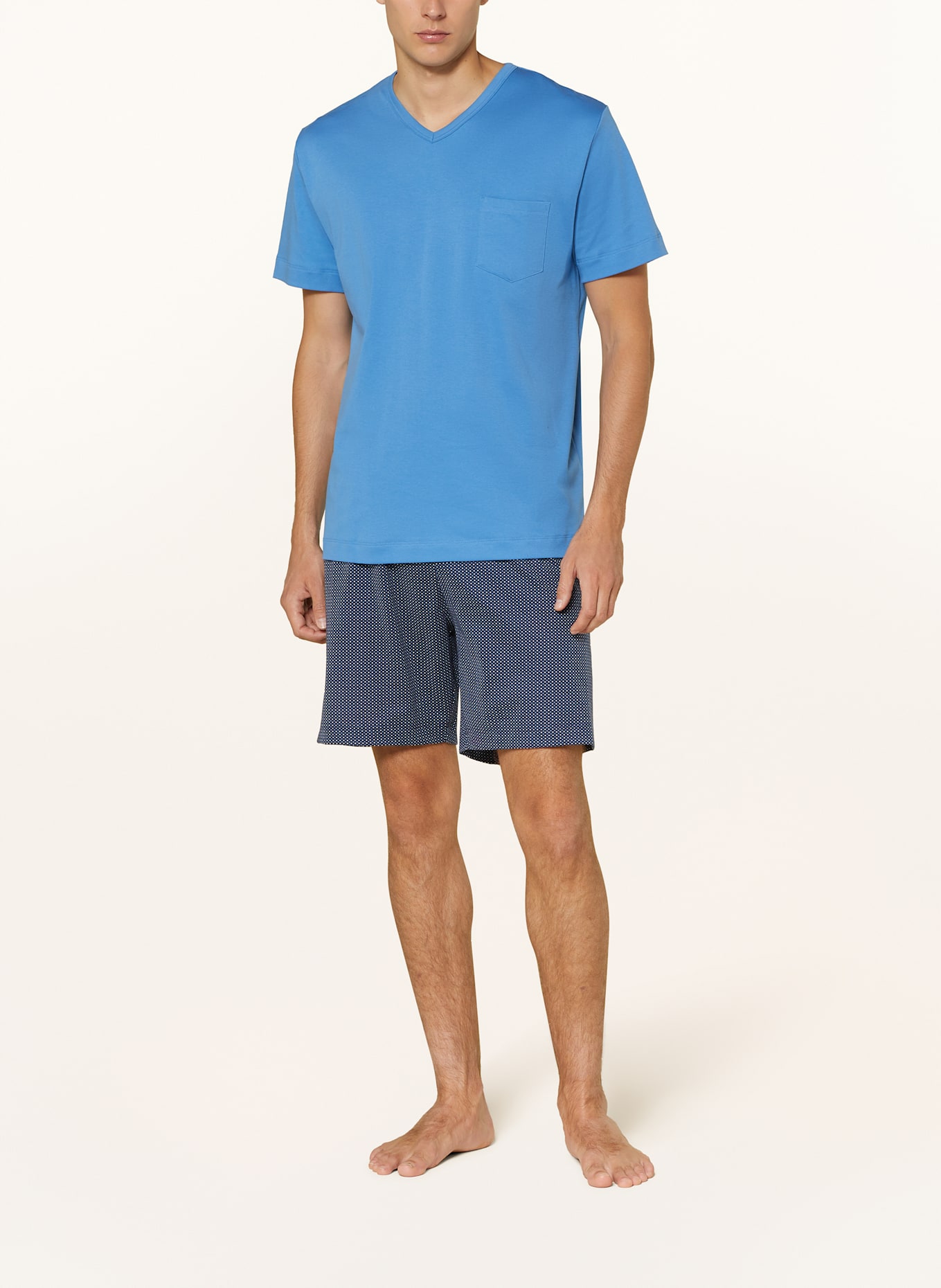 mey Shorty-Schlafanzug Serie MICRO BLUE: BLAU