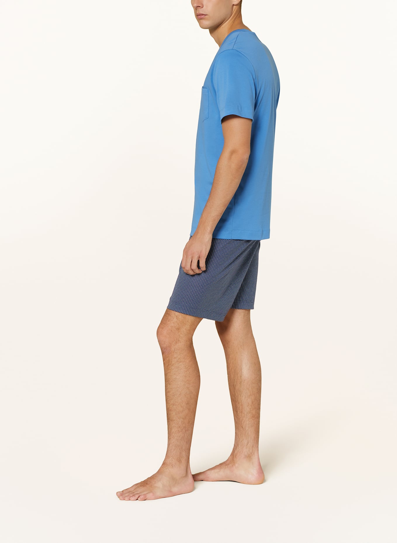 mey Shorty-Schlafanzug Serie MICRO BLUE: BLAU