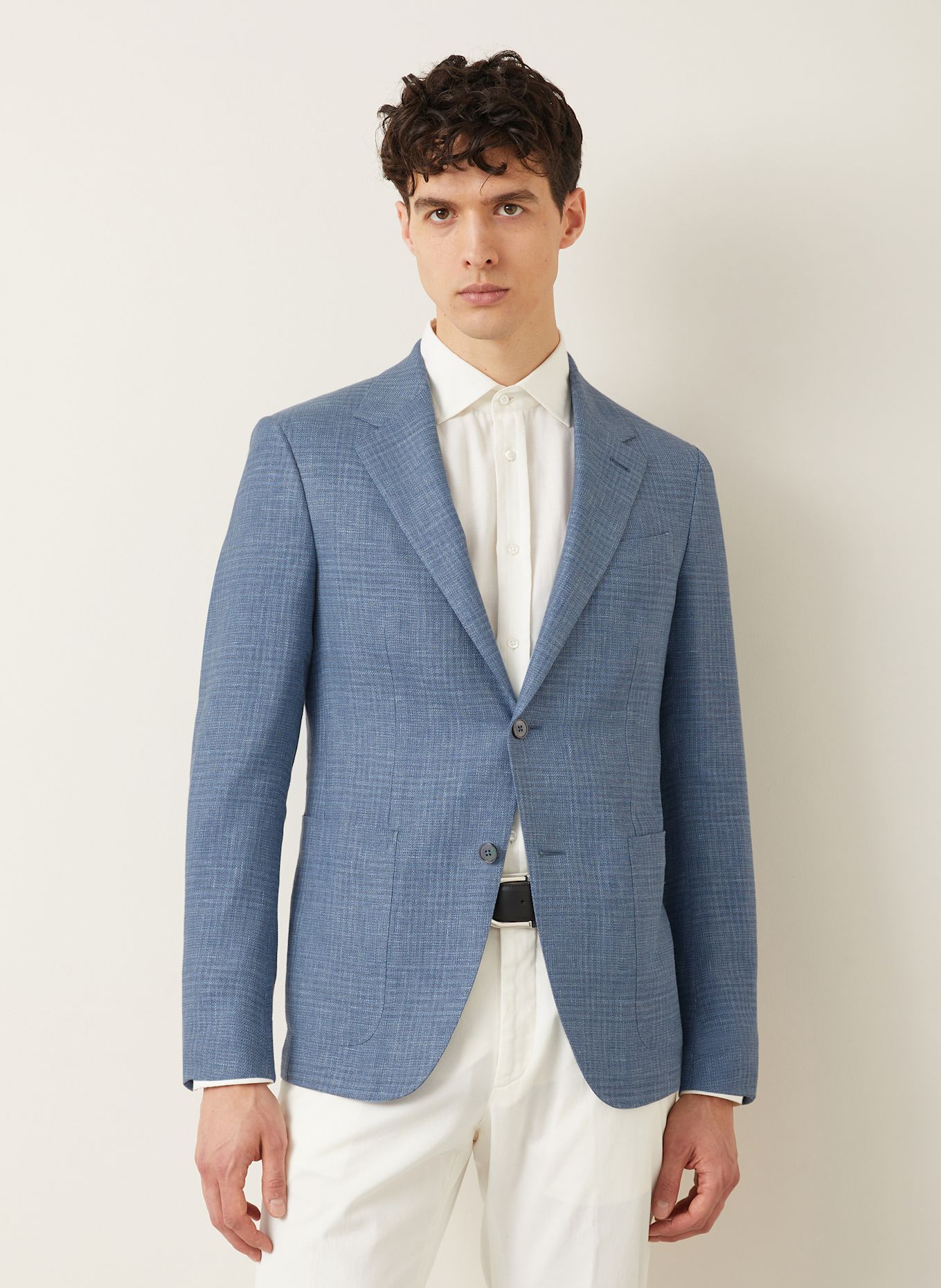 ZEGNA Sakko mit Leinen Slim Fit: BLAU