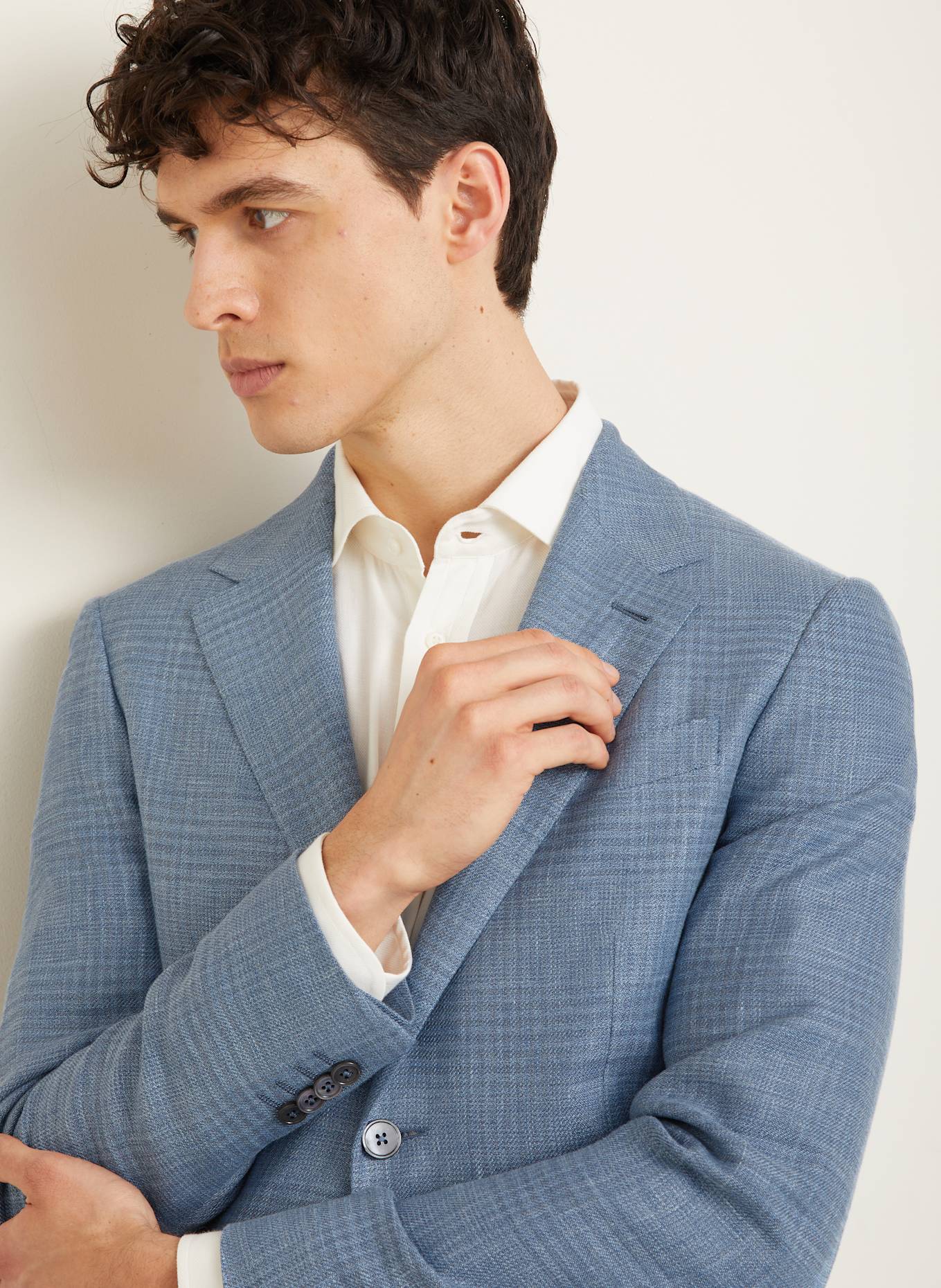 ZEGNA Sakko mit Leinen Slim Fit: BLAU