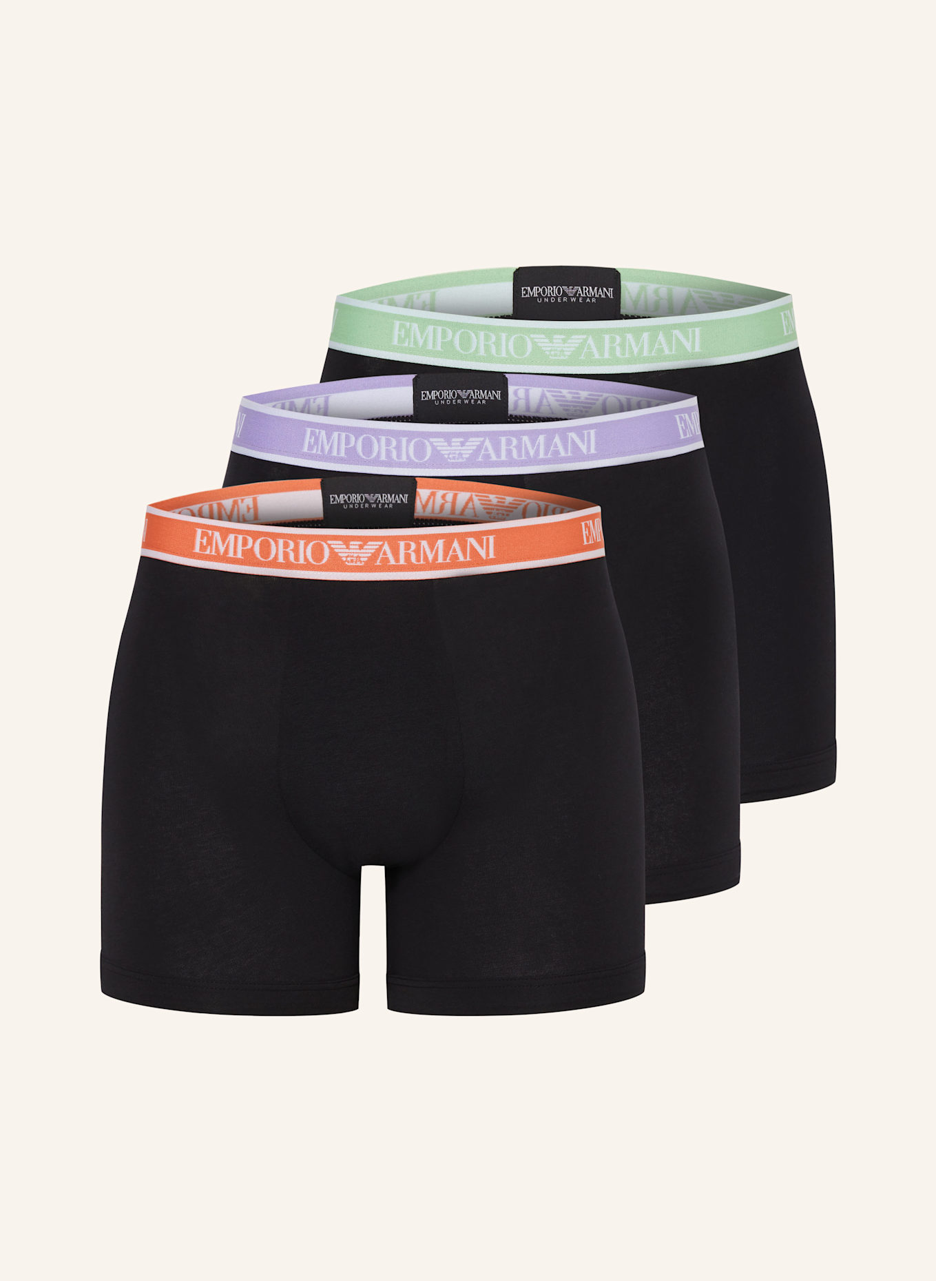 EMPORIO ARMANI 3er-Pack Boxershorts: SCHWARZ