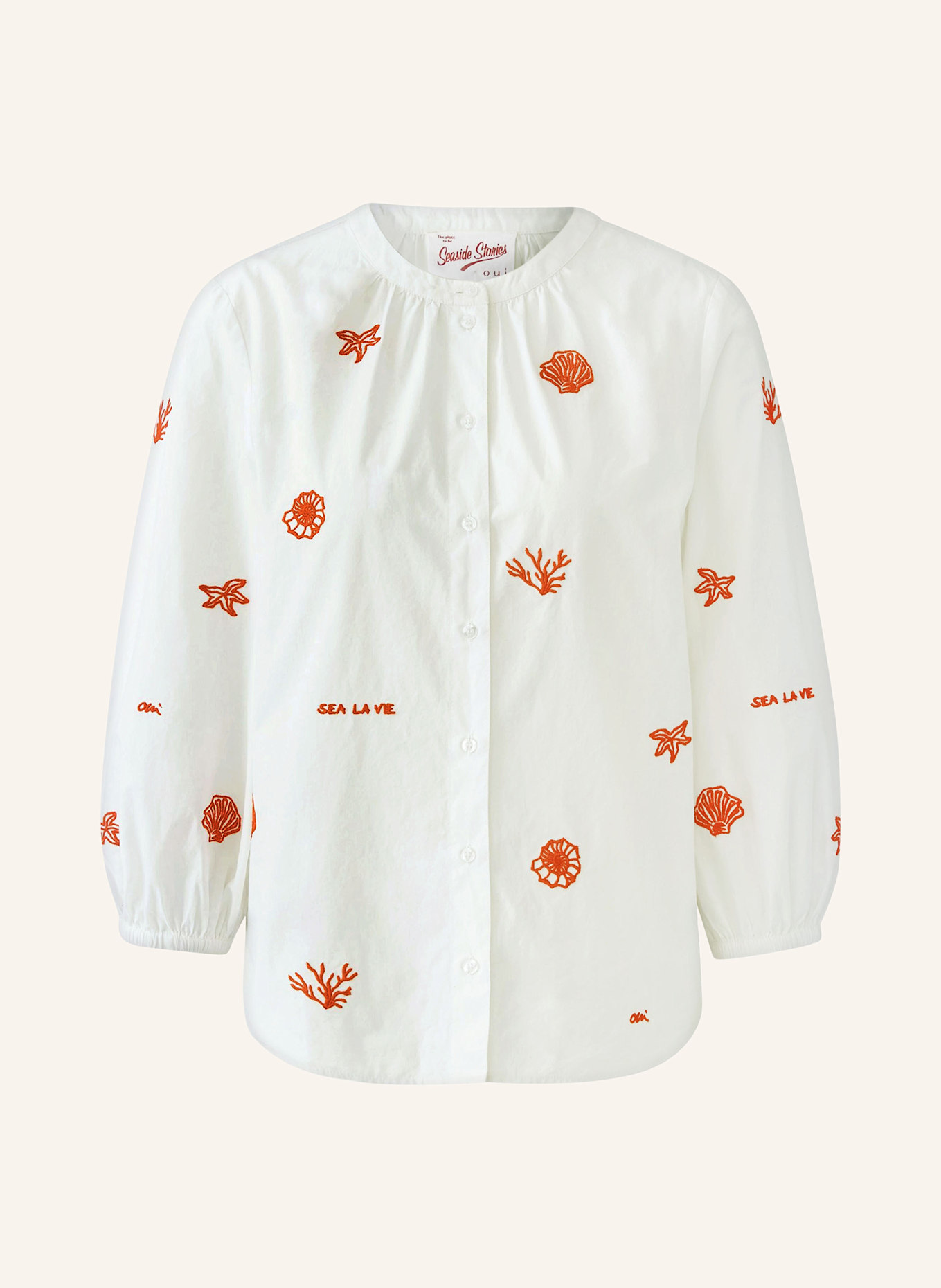 oui Bluse mit 3/4-Arm: WEISS