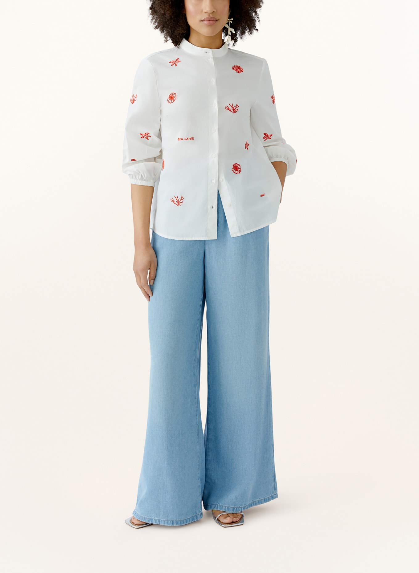 oui Bluse mit 3/4-Arm: WEISS