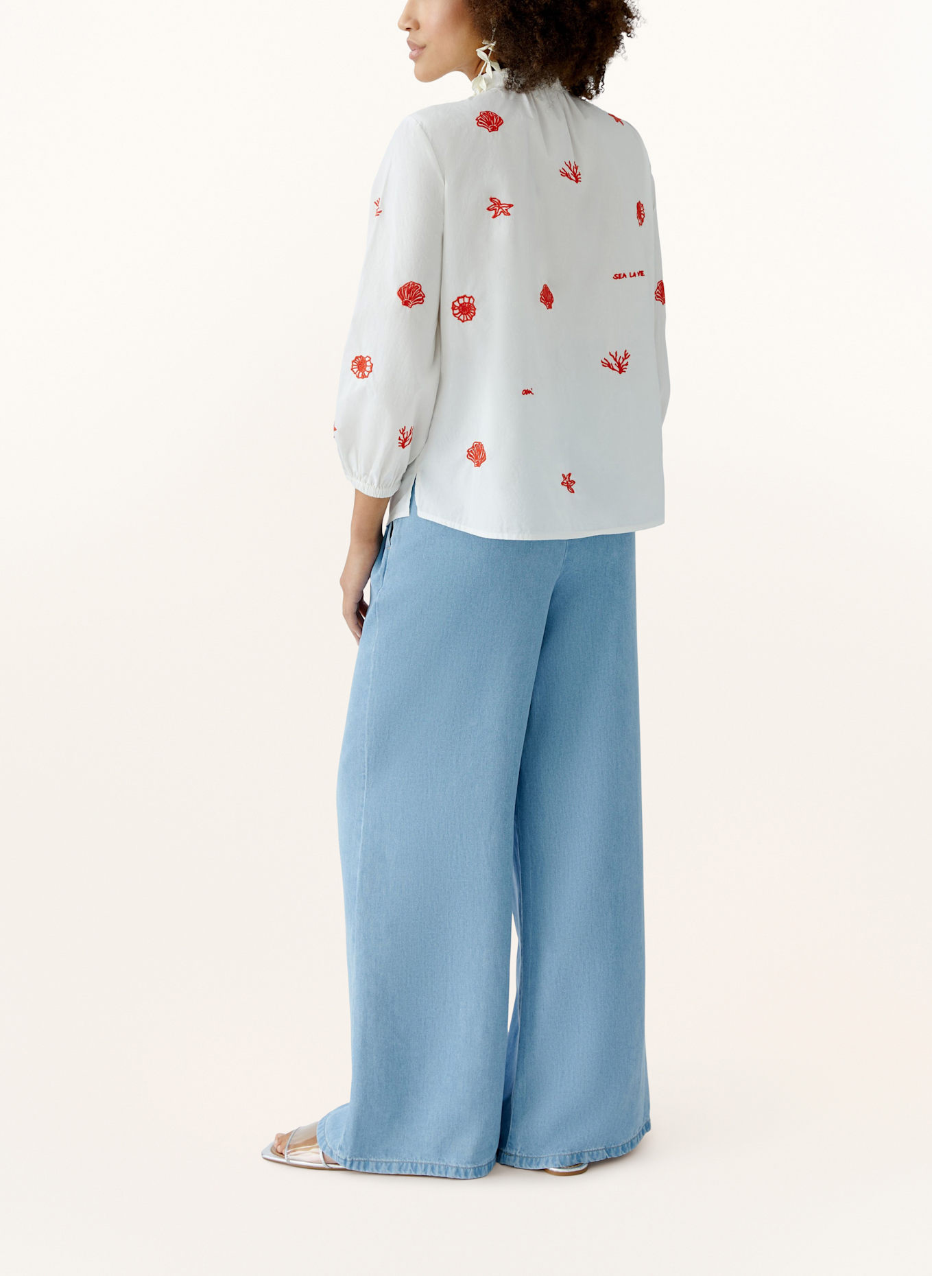 oui Bluse mit 3/4-Arm: WEISS