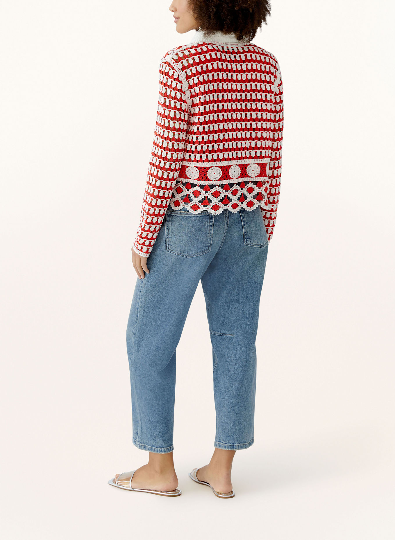 oui Strickjacke: ROT/ WEISS