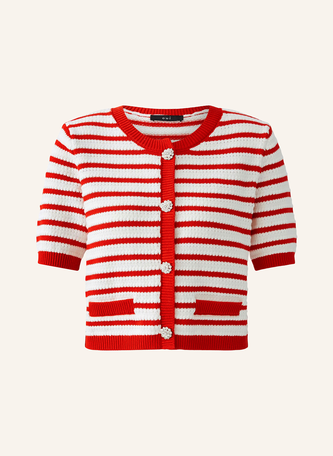 oui Strickjacke: ROT/ WEISS