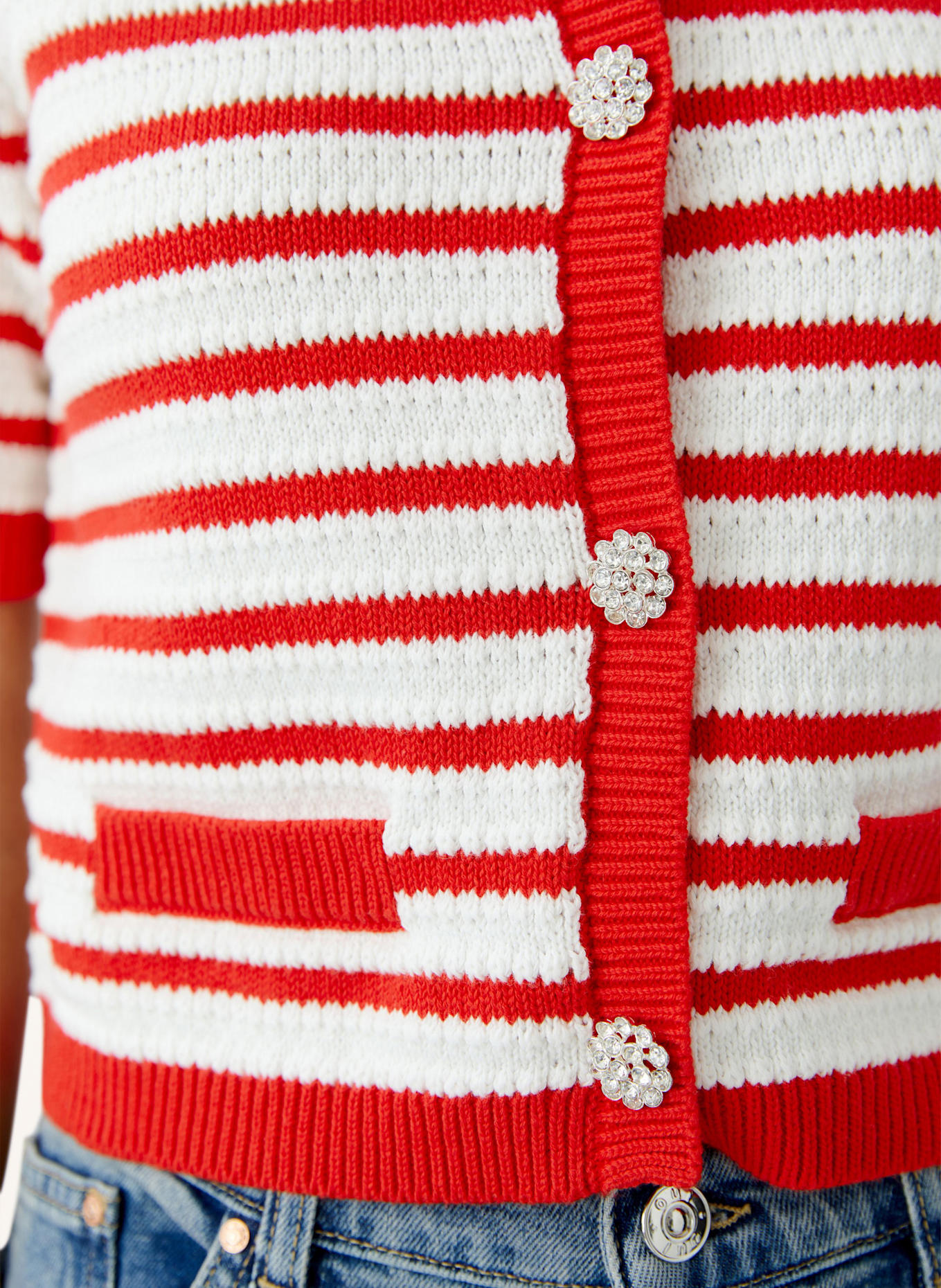 oui Strickjacke: ROT/ WEISS