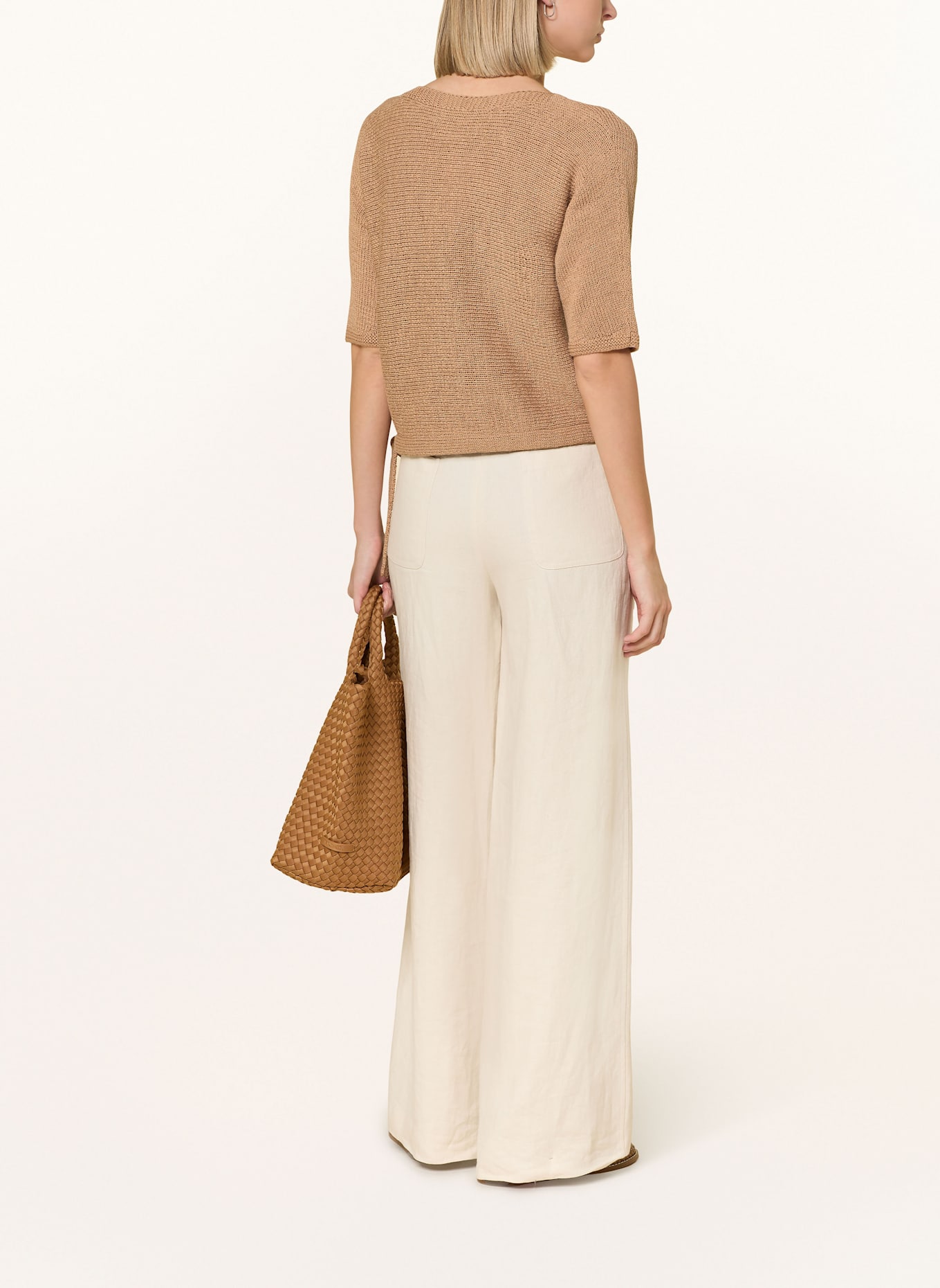 oui Strickshirt mit 3/4-Arm: CAMEL