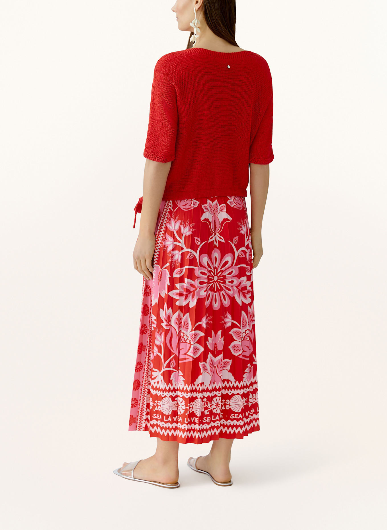 oui Strickshirt mit 3/4-Arm: ROT