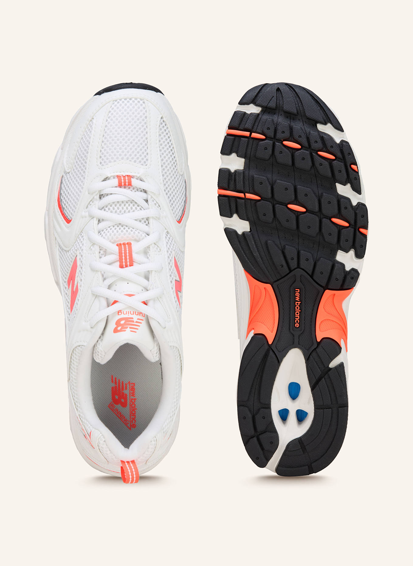 new balance Sneaker 530: WEISS/ NEONPINK