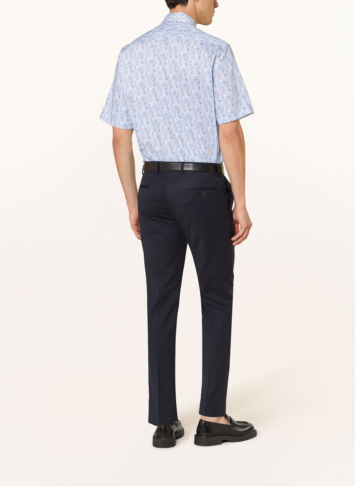 ETERNA Kurzarm-Hemd Comfort Fit: BLAU/ WEISS