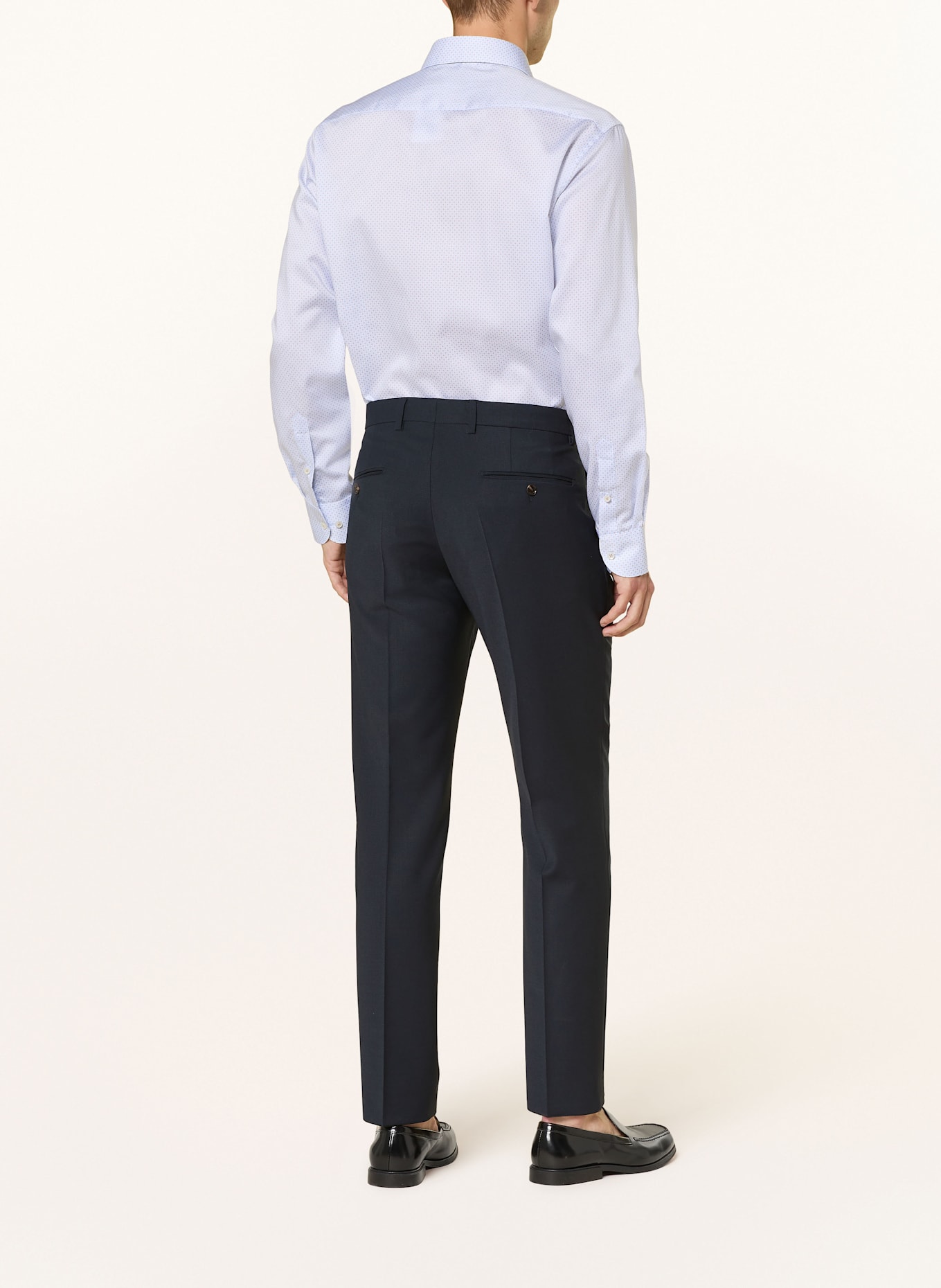 ETERNA Shirt modern fit: BEIGE/ LIGHT BLUE/ WHITE
