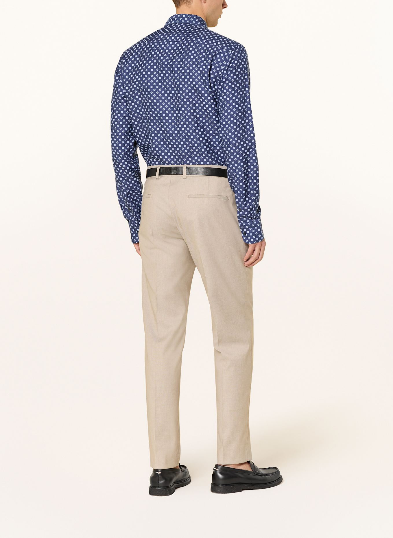 1863 by ETERNA Hemd Slim Fit mit Leinen: DUNKELBLAU