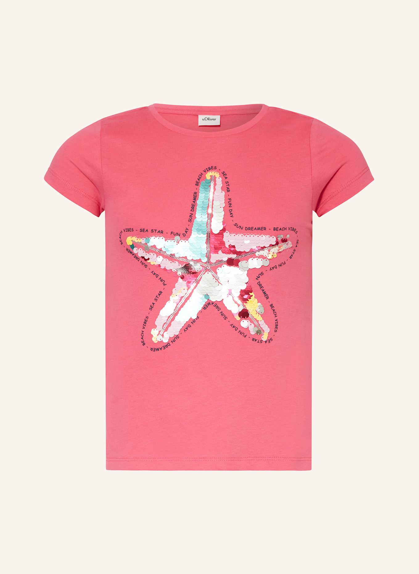 s.Oliver RED T-Shirt mit Pailletten: PINK