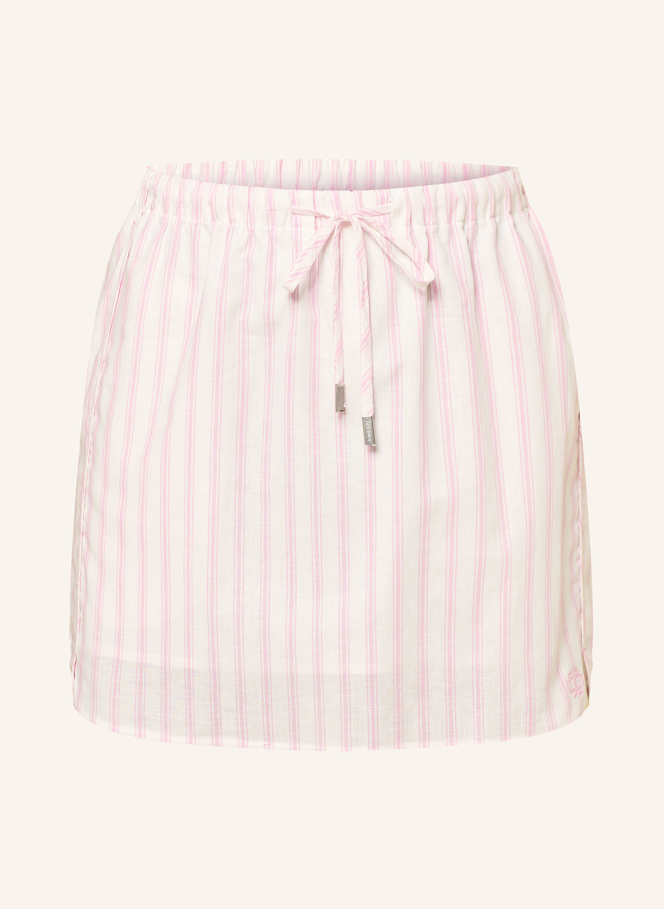 SIMKHAI Spódnica CATHERINE z lnem: BIAŁY / RÓŻOWY