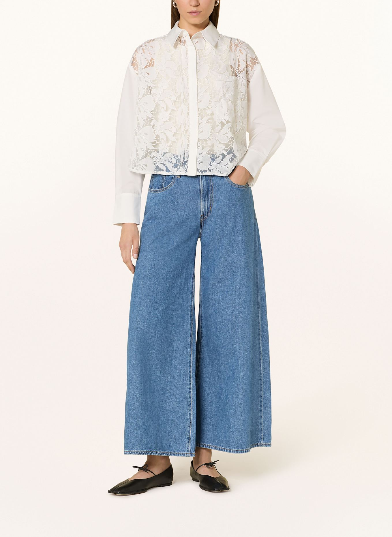 darling harbour Hemdbluse mit Spitze: WHITE