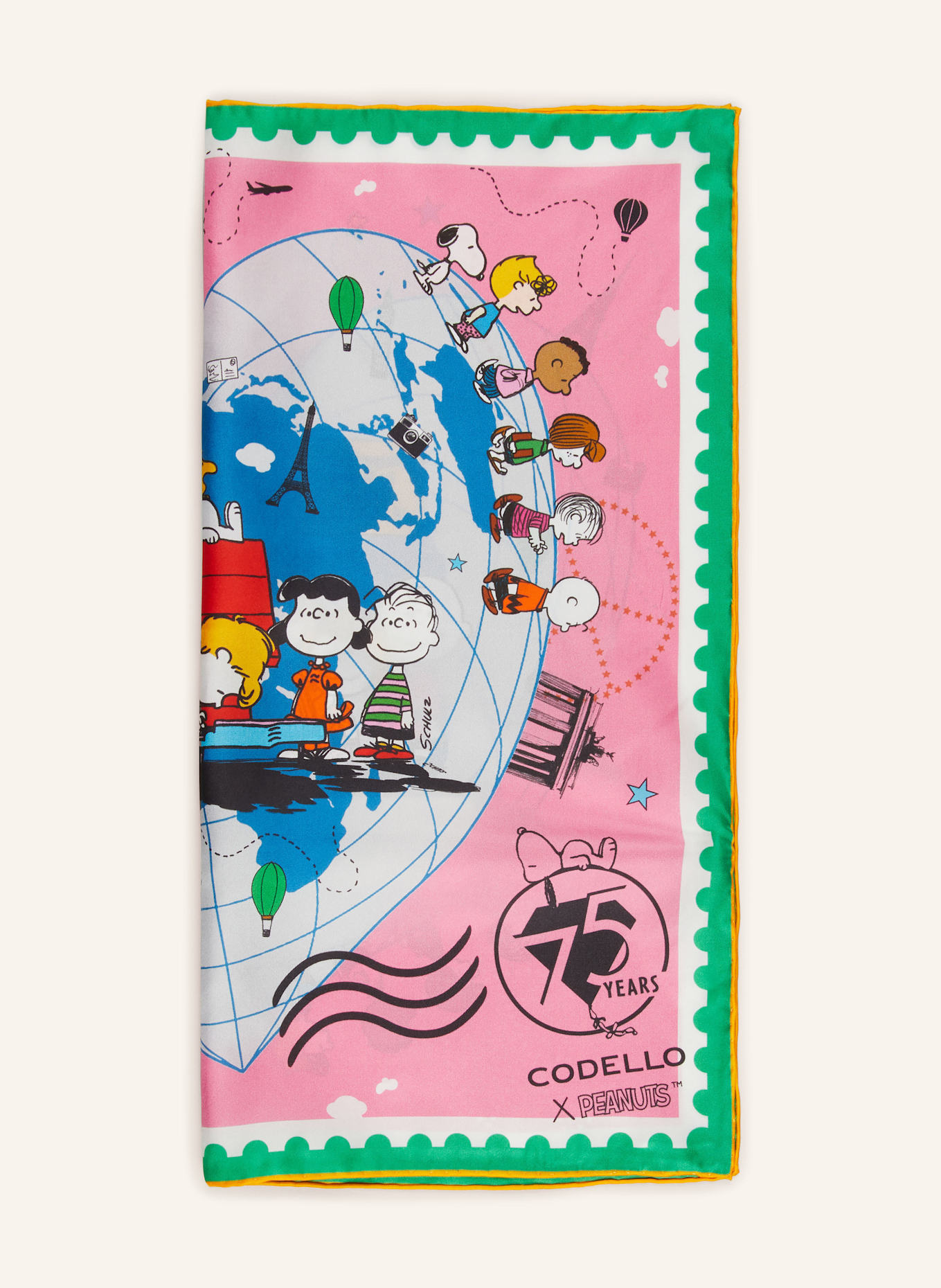 CODELLO Chusta jedwabna NICKI: ZIELONY / MOCNORÓŻOWY / NIEBIESKI