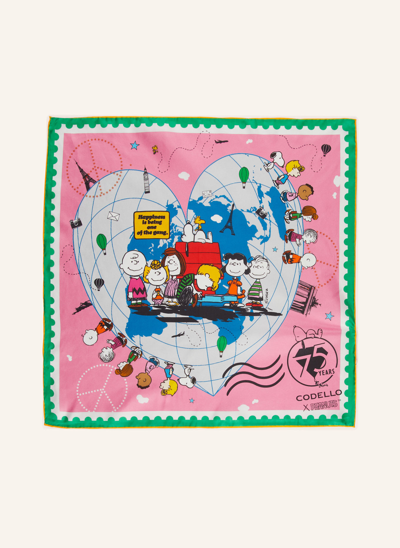 CODELLO Chusta jedwabna NICKI: ZIELONY / MOCNORÓŻOWY / NIEBIESKI