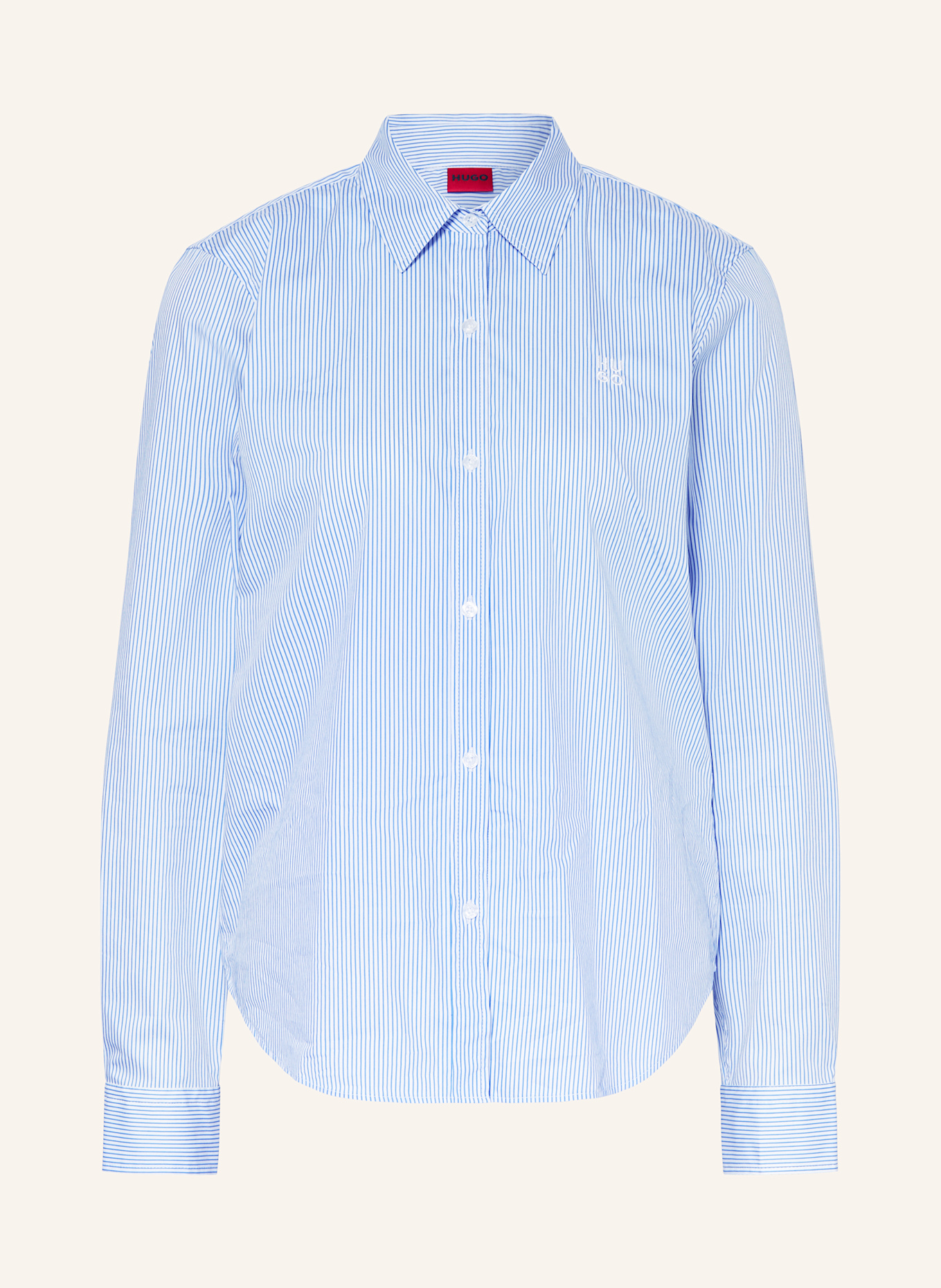 HUGO Hemdbluse THE ESSENTIAL: BLAU / WEISS