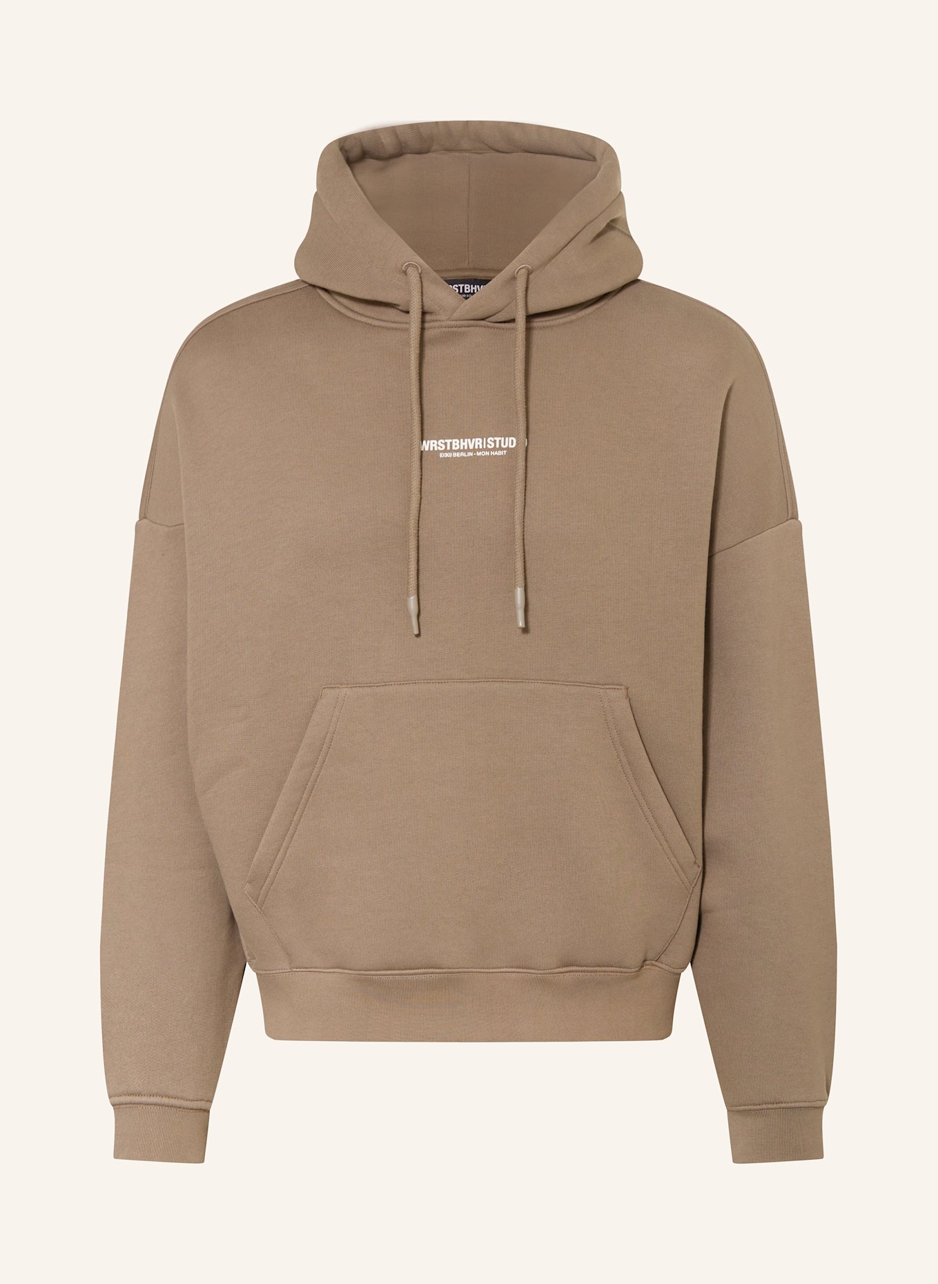 WRSTBHVR hoodie Print STUDIO V10: TAUPE/ WHITE