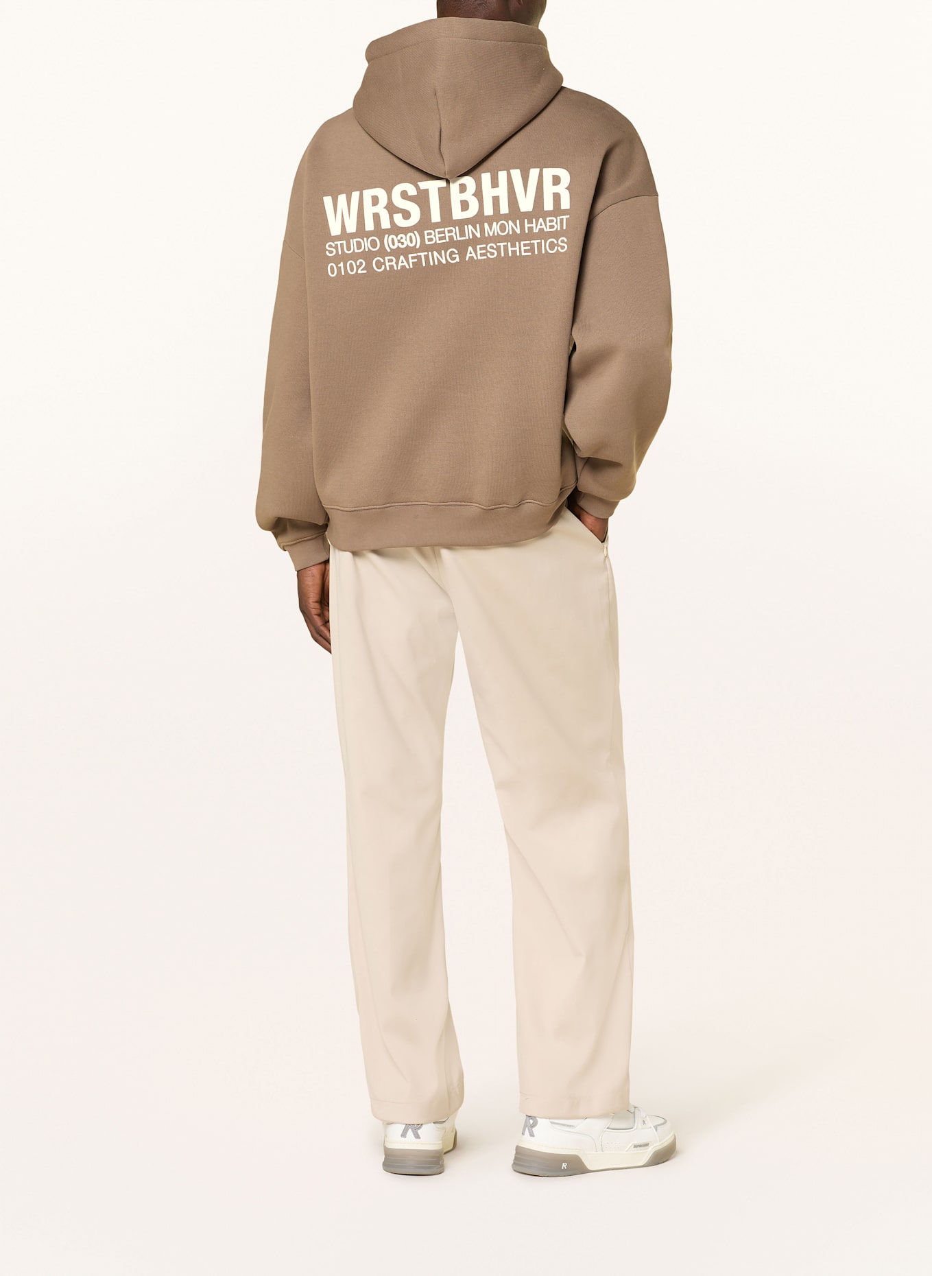 WRSTBHVR hoodie Print STUDIO V10: TAUPE/ WHITE