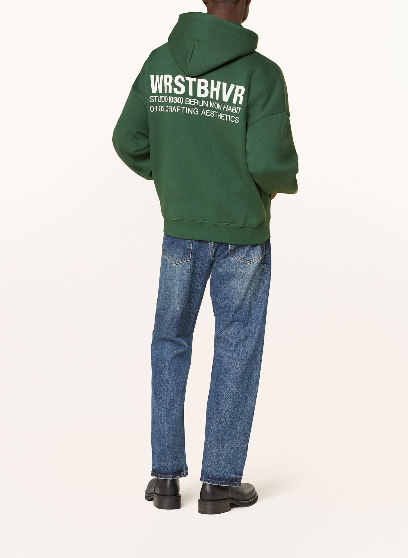 WRSTBHVR Mikina s kapucí STUDIO V10: ZELENÁ