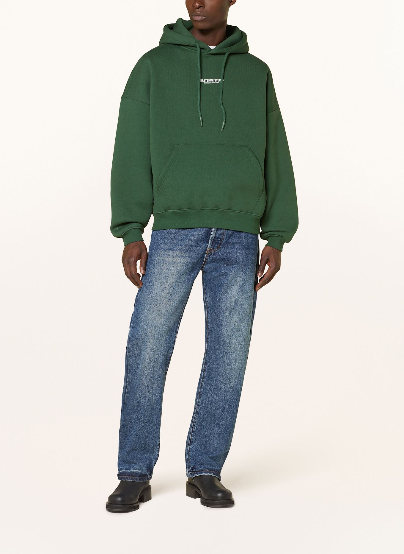 WRSTBHVR Mikina s kapucí STUDIO V10: ZELENÁ
