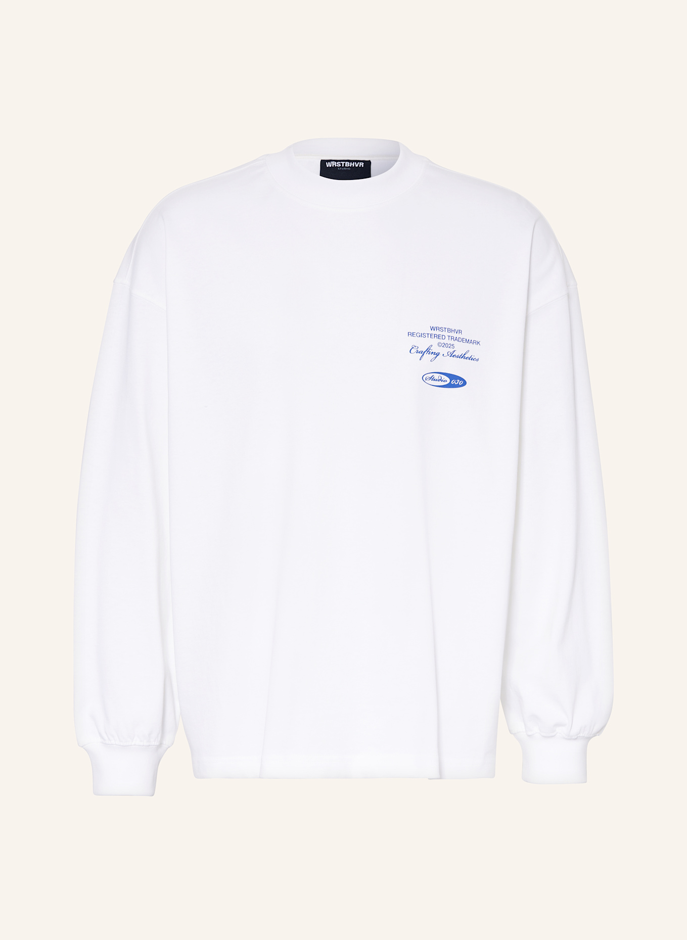 WRSTBHVR Longsleeve STUDIO V11: WEISS/ BLAU