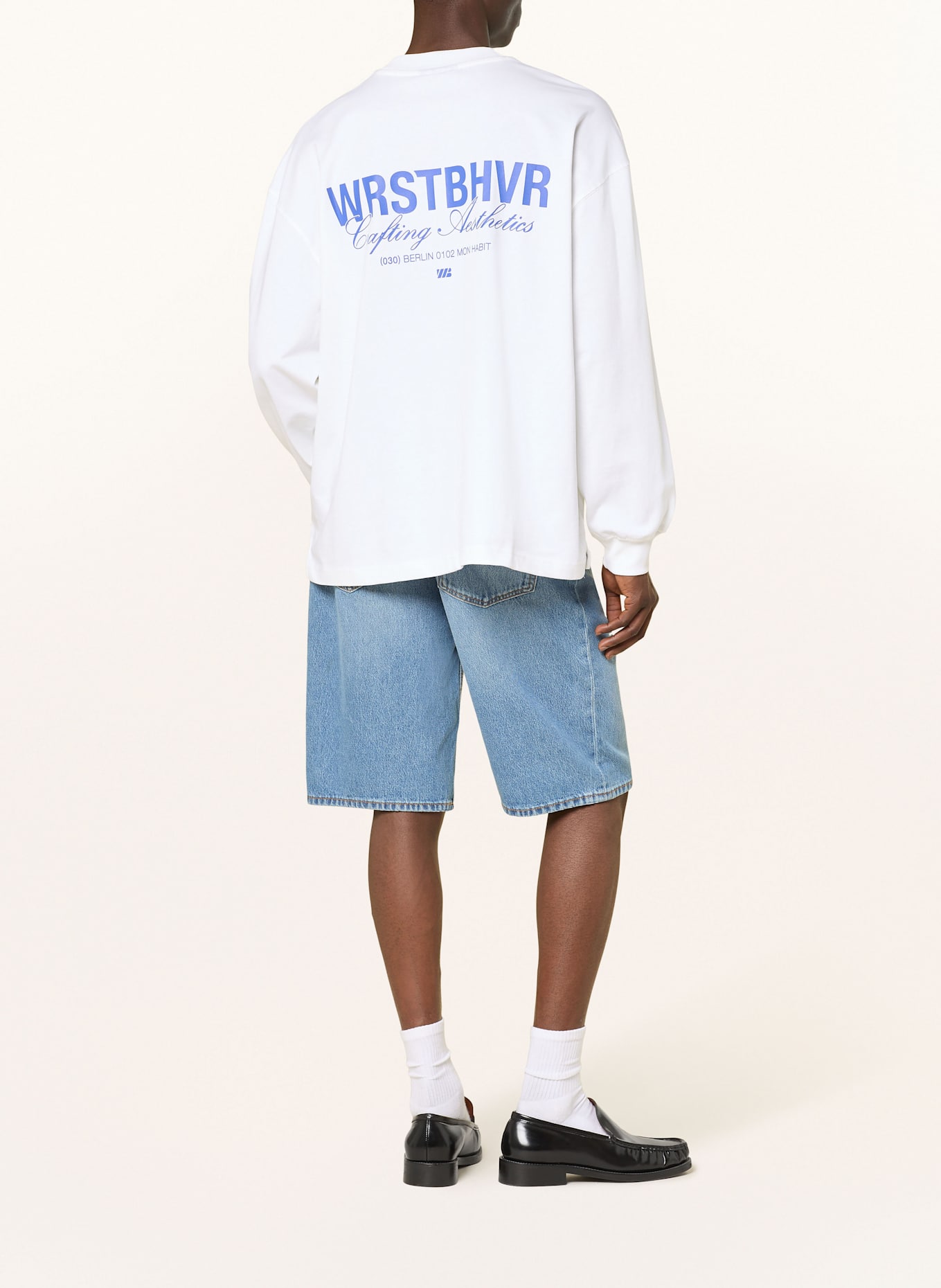 WRSTBHVR Longsleeve STUDIO V11: WEISS/ BLAU