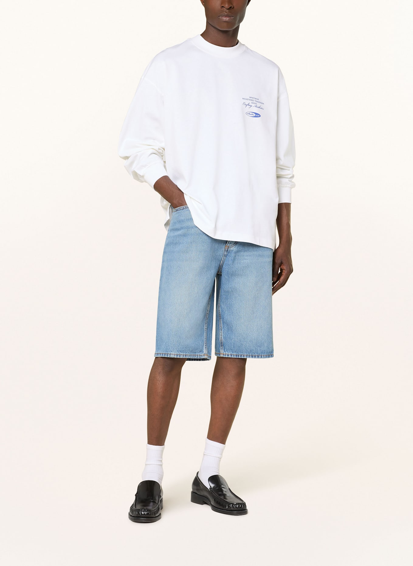 WRSTBHVR Longsleeve STUDIO V11: WEISS/ BLAU