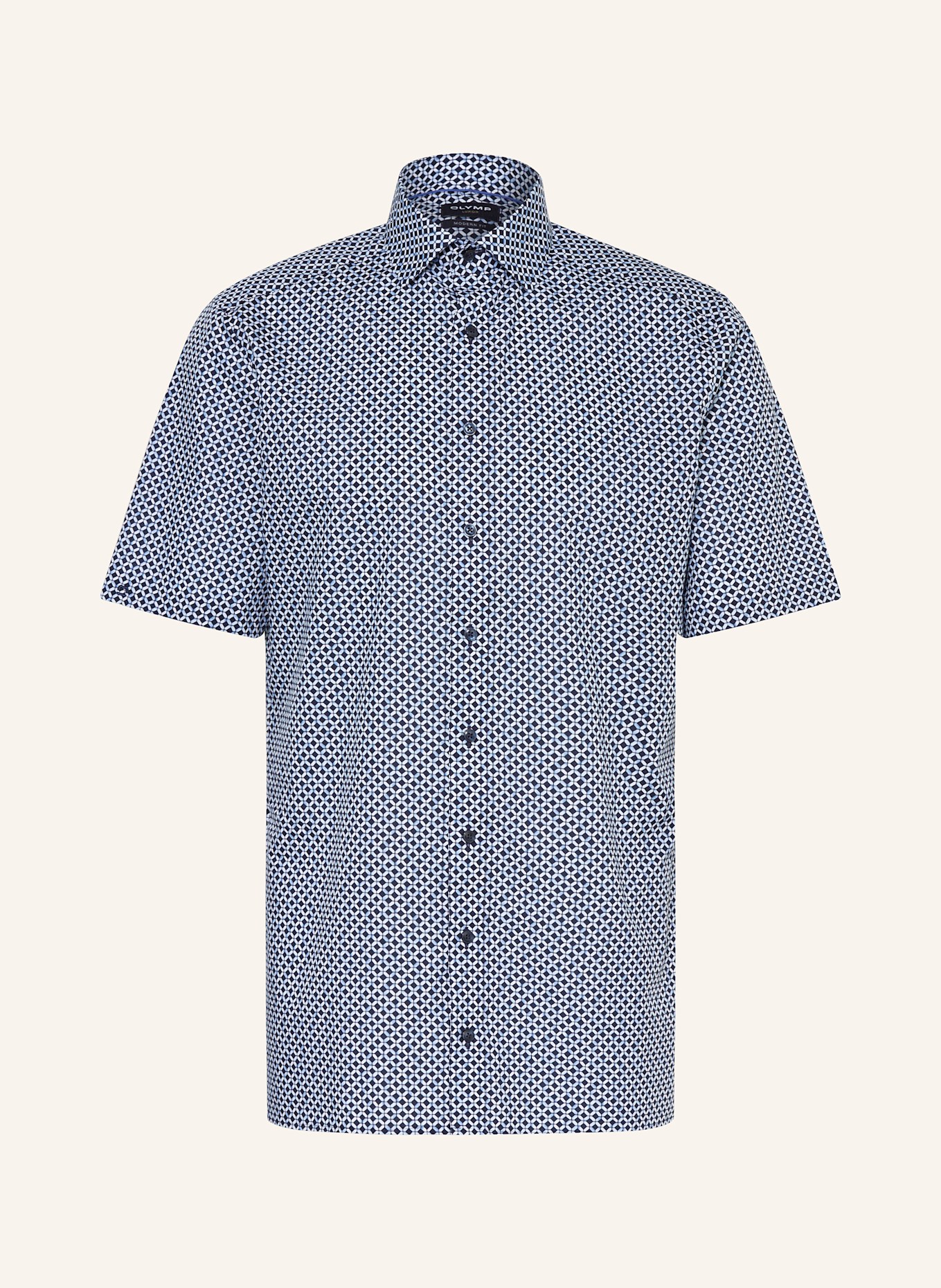 OLYMP Kurzarm-Hemd Luxor modern fit: BLAU / WEISS