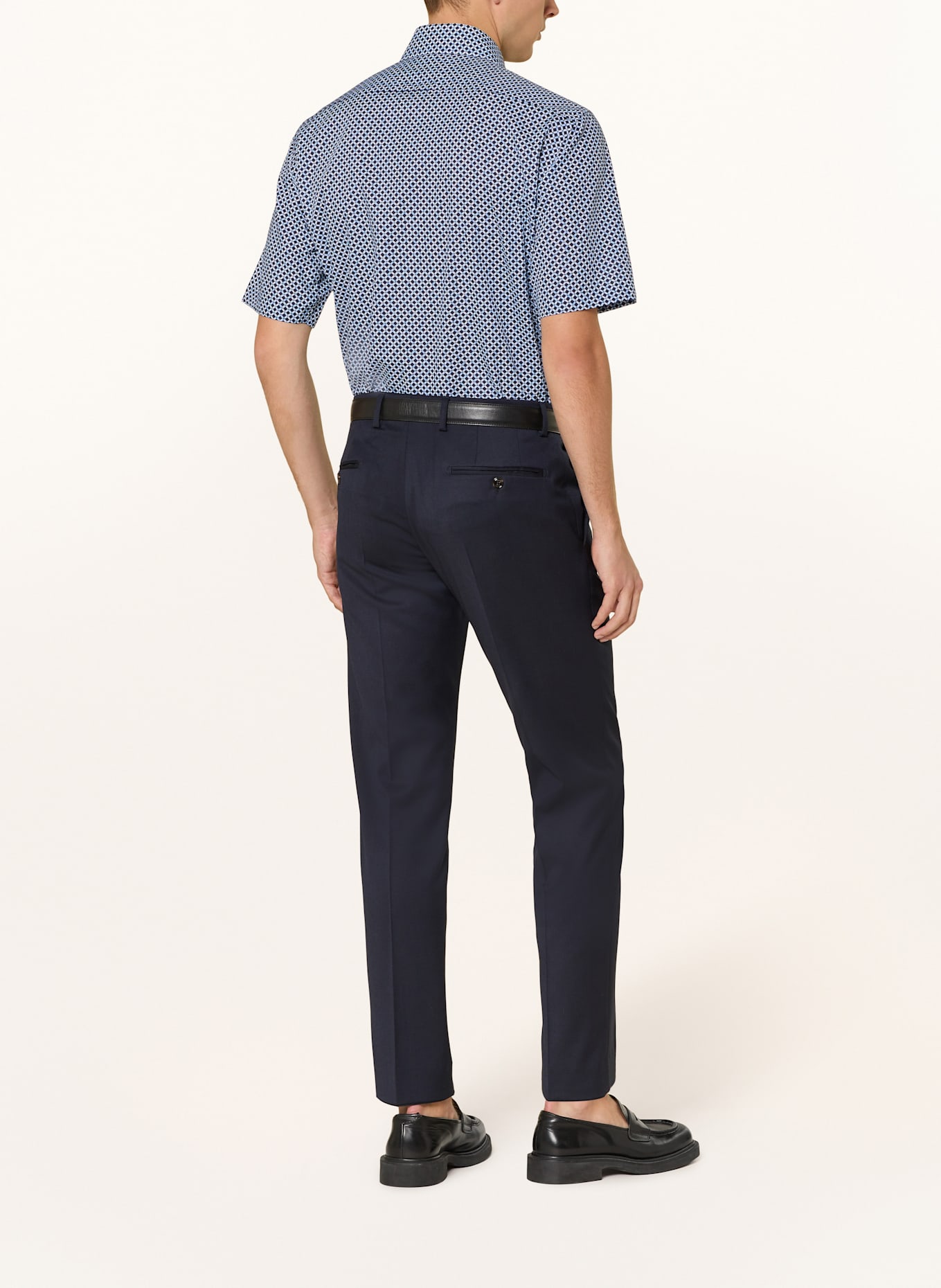 OLYMP Kurzarm-Hemd Luxor modern fit: BLAU / WEISS