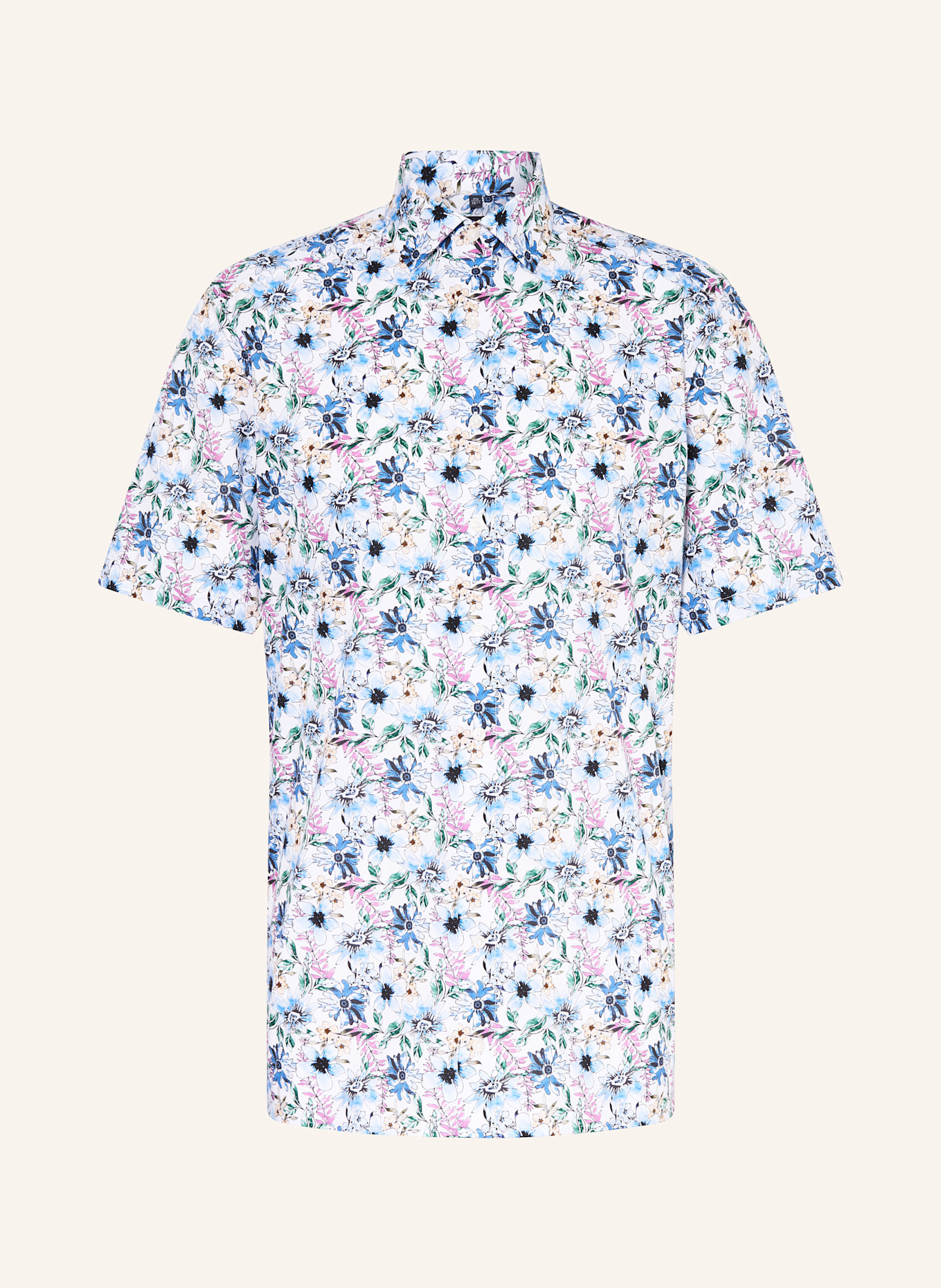 OLYMP Kurzarm-Hemd Luxor modern fit: WEISS / BLAU / PINK