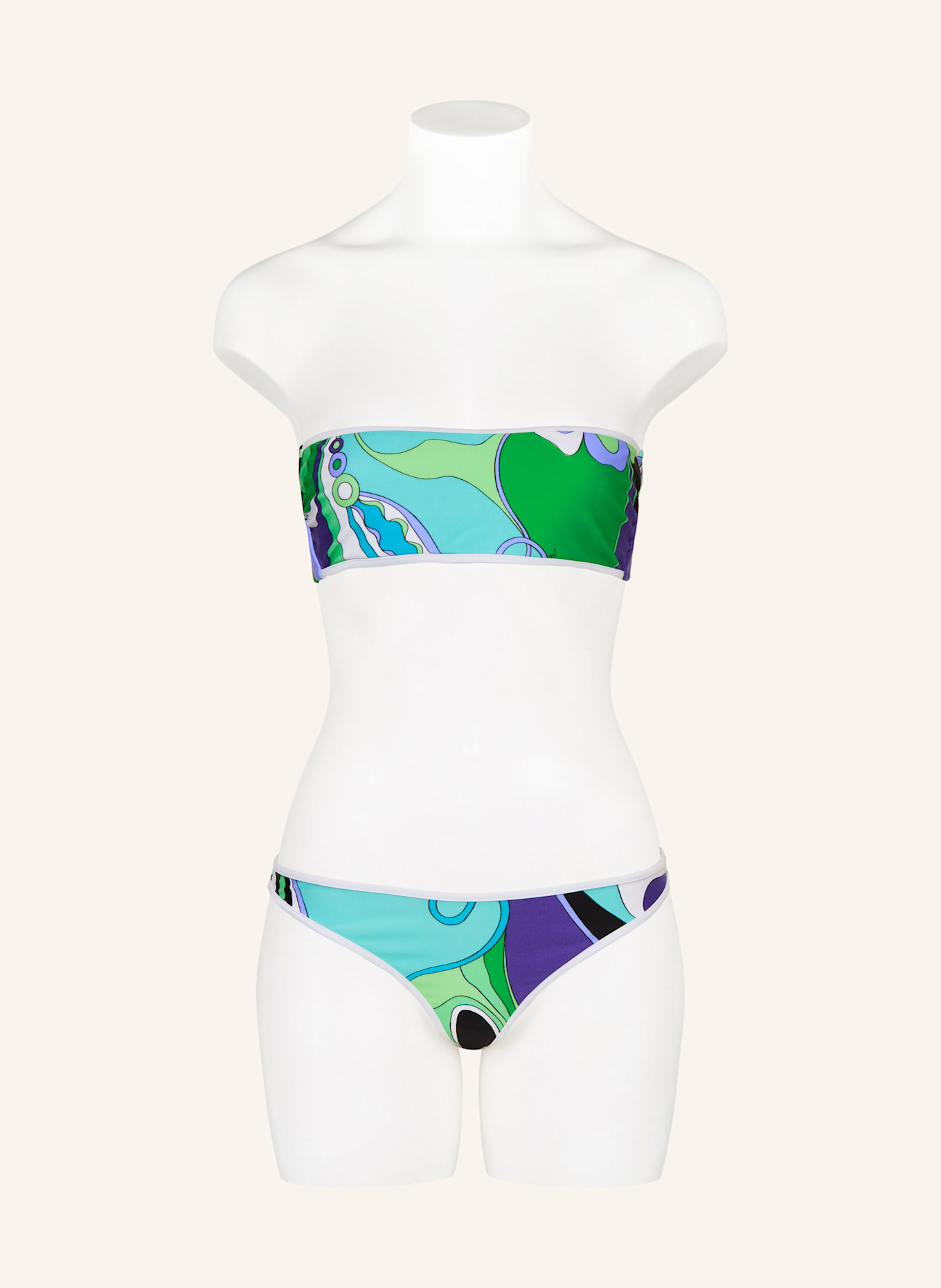 PUCCI Bandeau-bikinitop: TURQUOISE / LICHTGROEN / PAARS