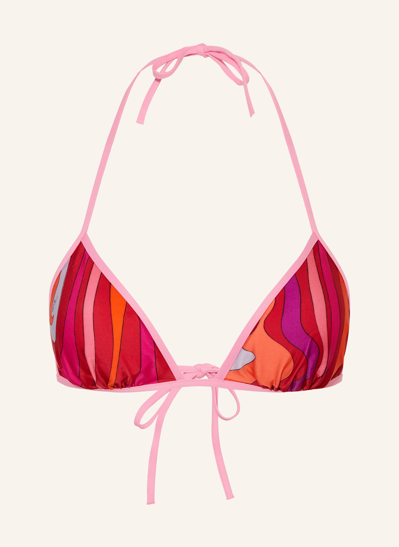 PUCCI Triangel-Bikini-Top: ROT / ORANGE / LILA
