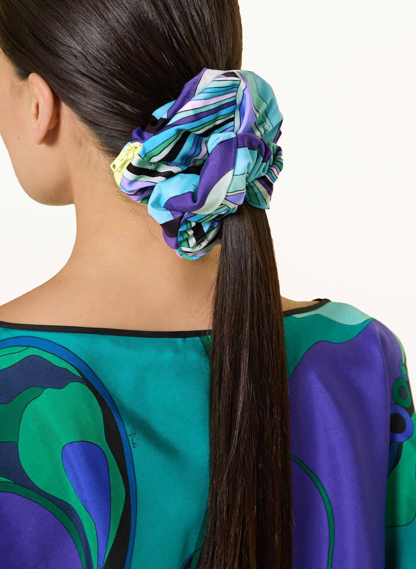 PUCCI élastique pour cheveux: LILAS / BLEU FLUO / VERT CLAIR