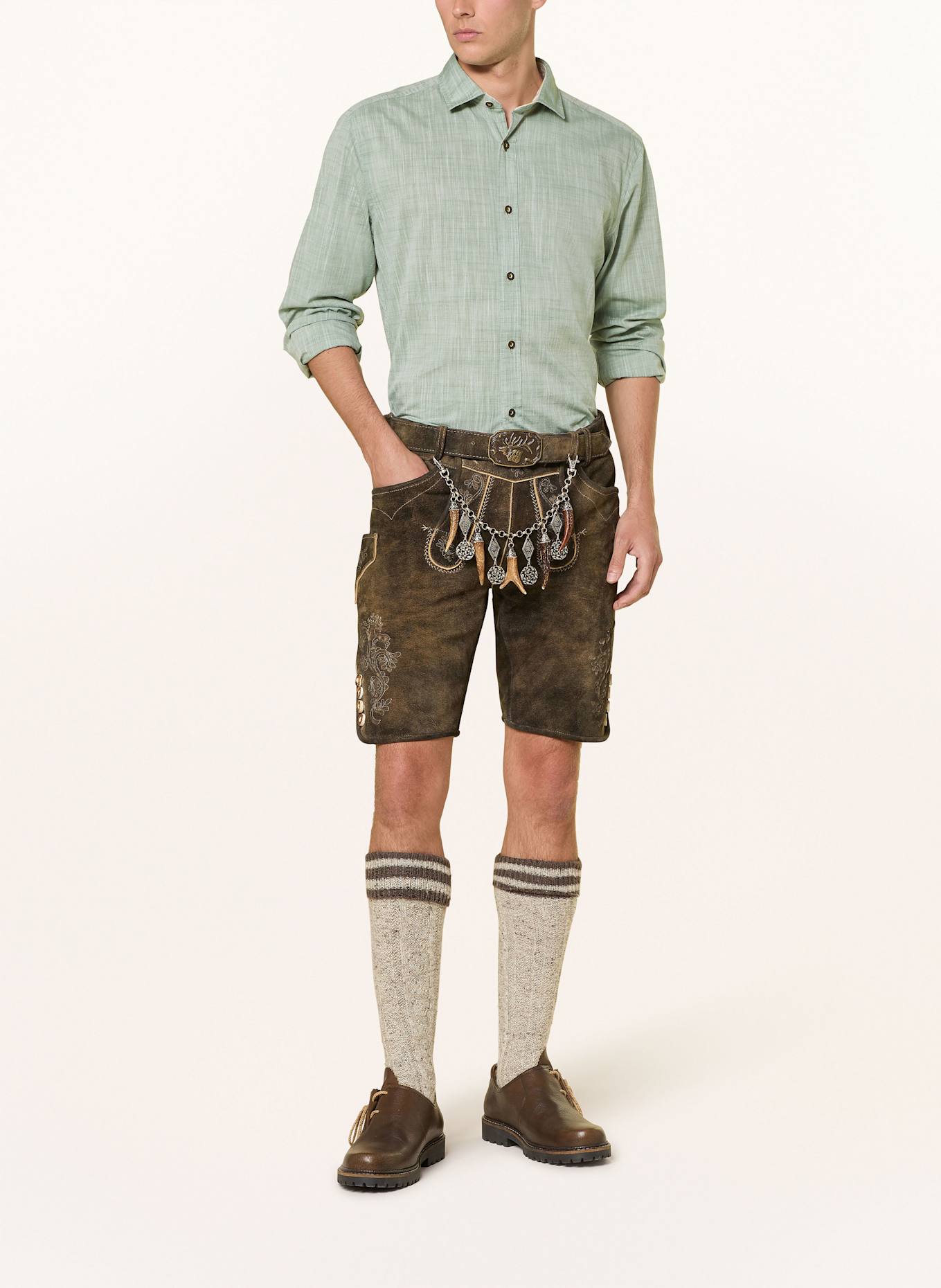 OLYMP Trachtenhemd Casual regular fit: GRÜN