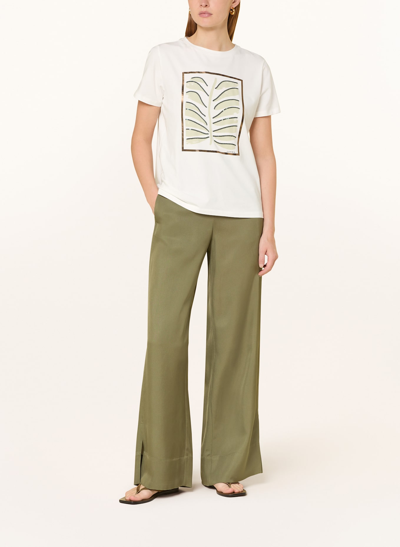 comma T-shirt z cekinami: BIAŁY