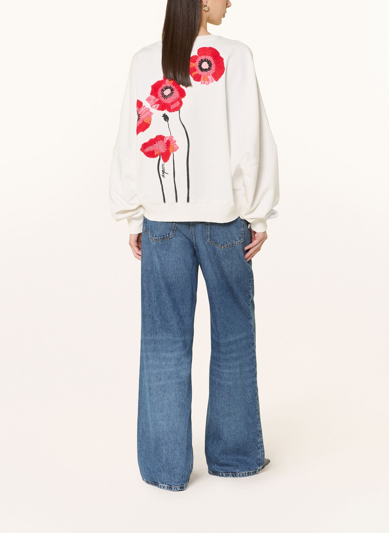 DRYKORN Sweatshirt ASTERA: ECRU/ ROT/ SCHWARZ