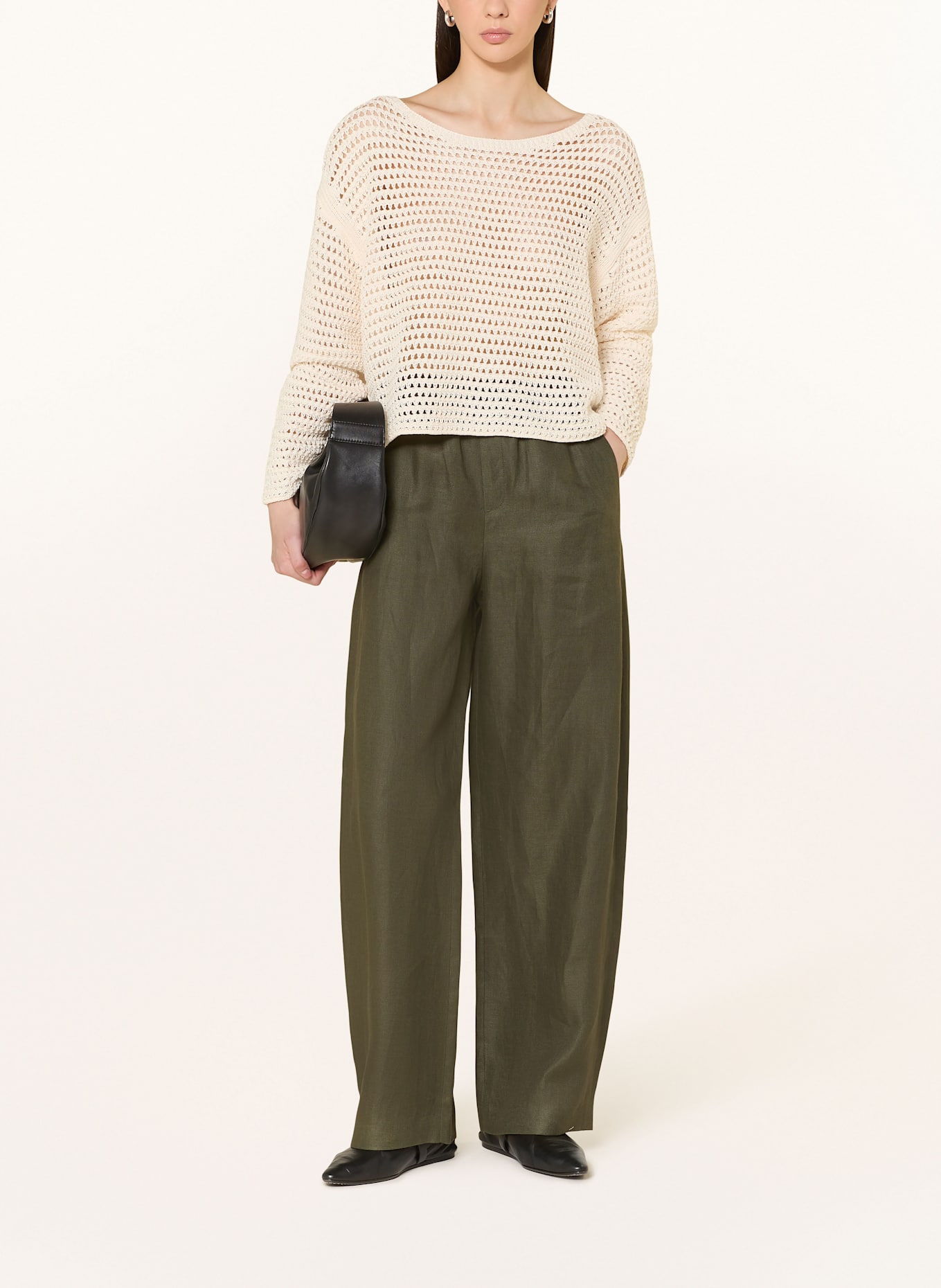DRYKORN Marlenehose CONSIDER aus Leinen: DUNKELGRÜN