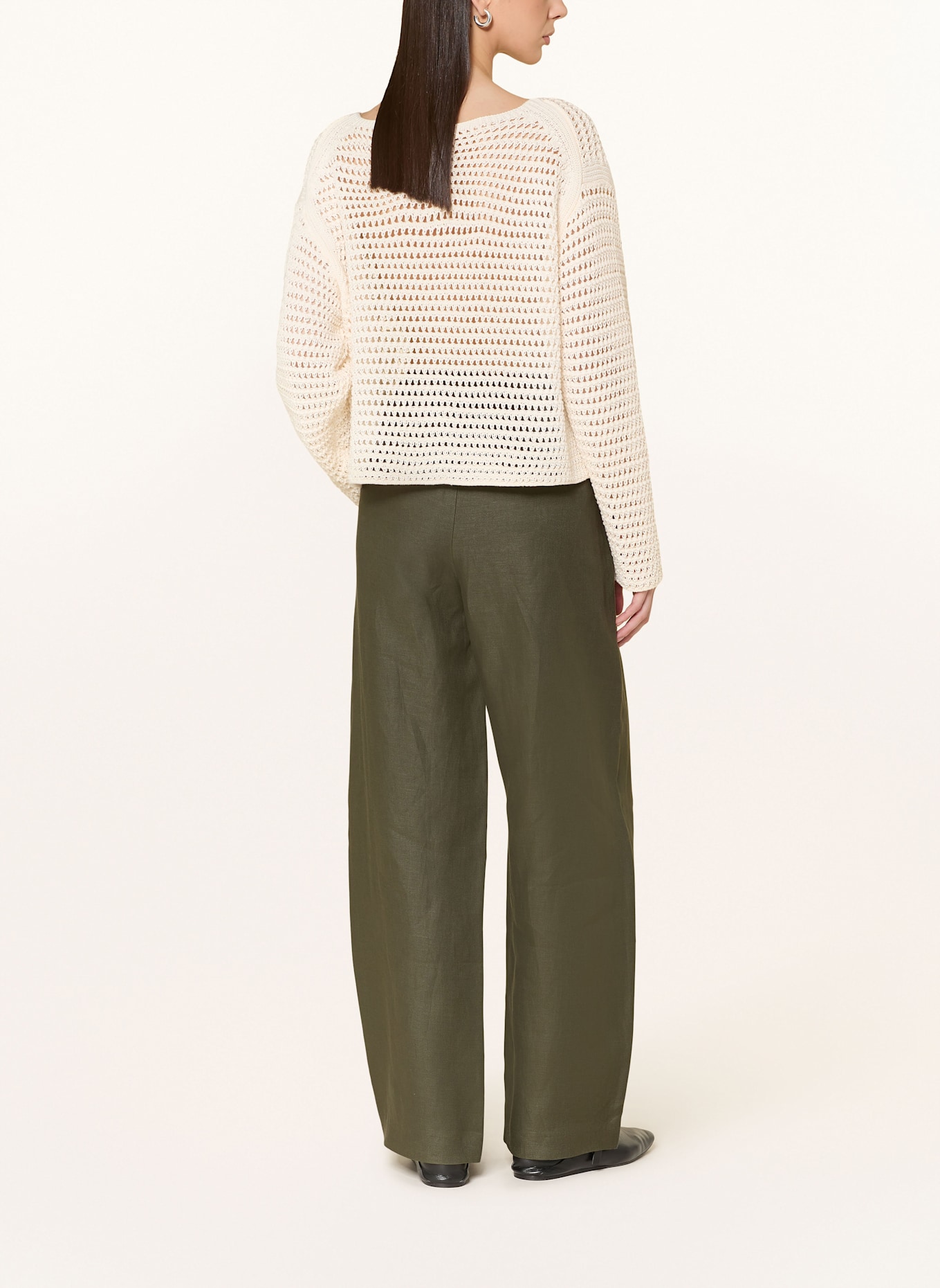 DRYKORN Marlenehose CONSIDER aus Leinen: DUNKELGRÜN
