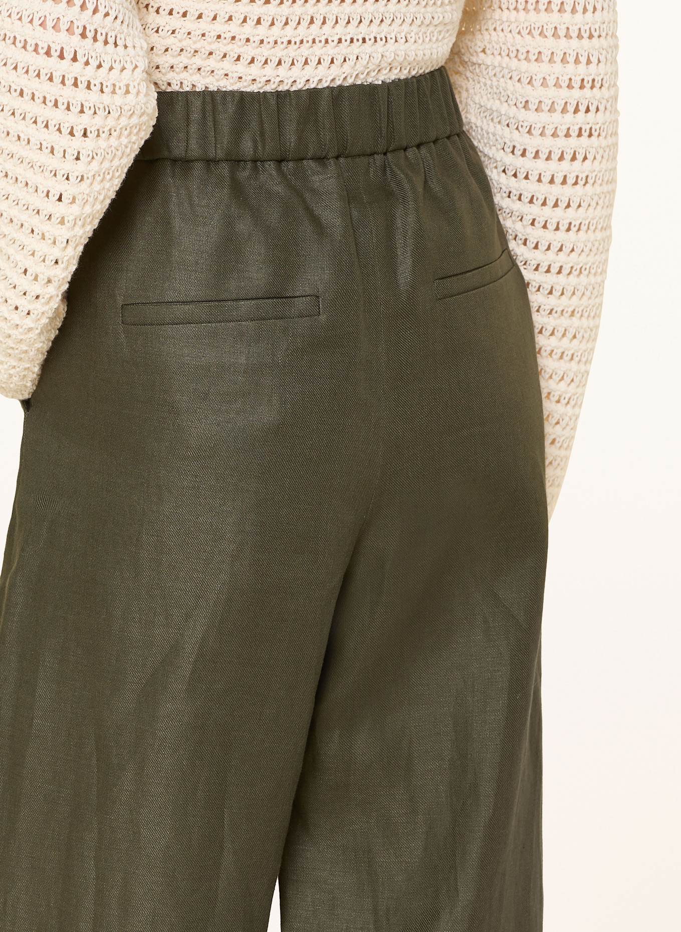 DRYKORN Marlenehose CONSIDER aus Leinen: DUNKELGRÜN