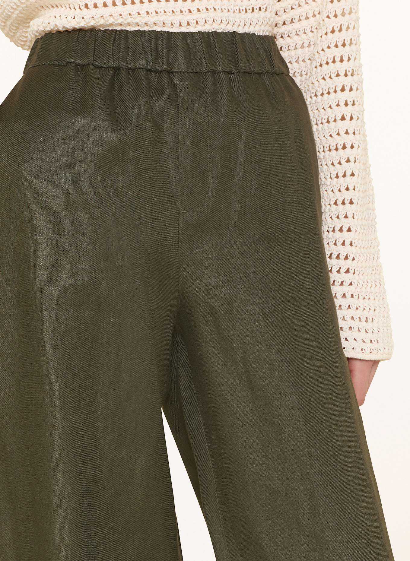 DRYKORN Marlenehose CONSIDER aus Leinen: DUNKELGRÜN